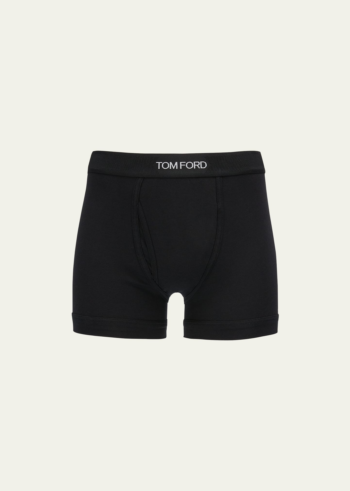 Tom Ford Cotton Boxer Briefs With Logo Band In Black