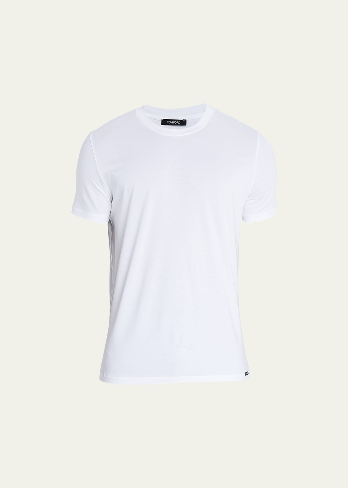 Shop Tom Ford Men's Cotton-modal Crewneck T-shirt In White