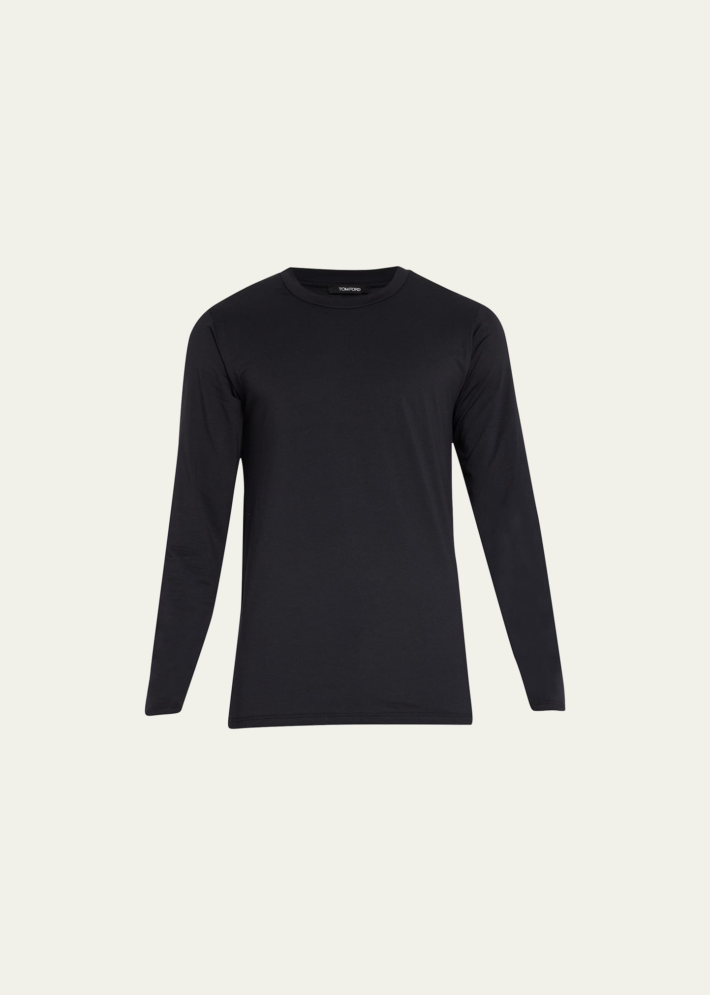 Tom Ford Men's Modal-stretch Crewneck T-shirt In Black