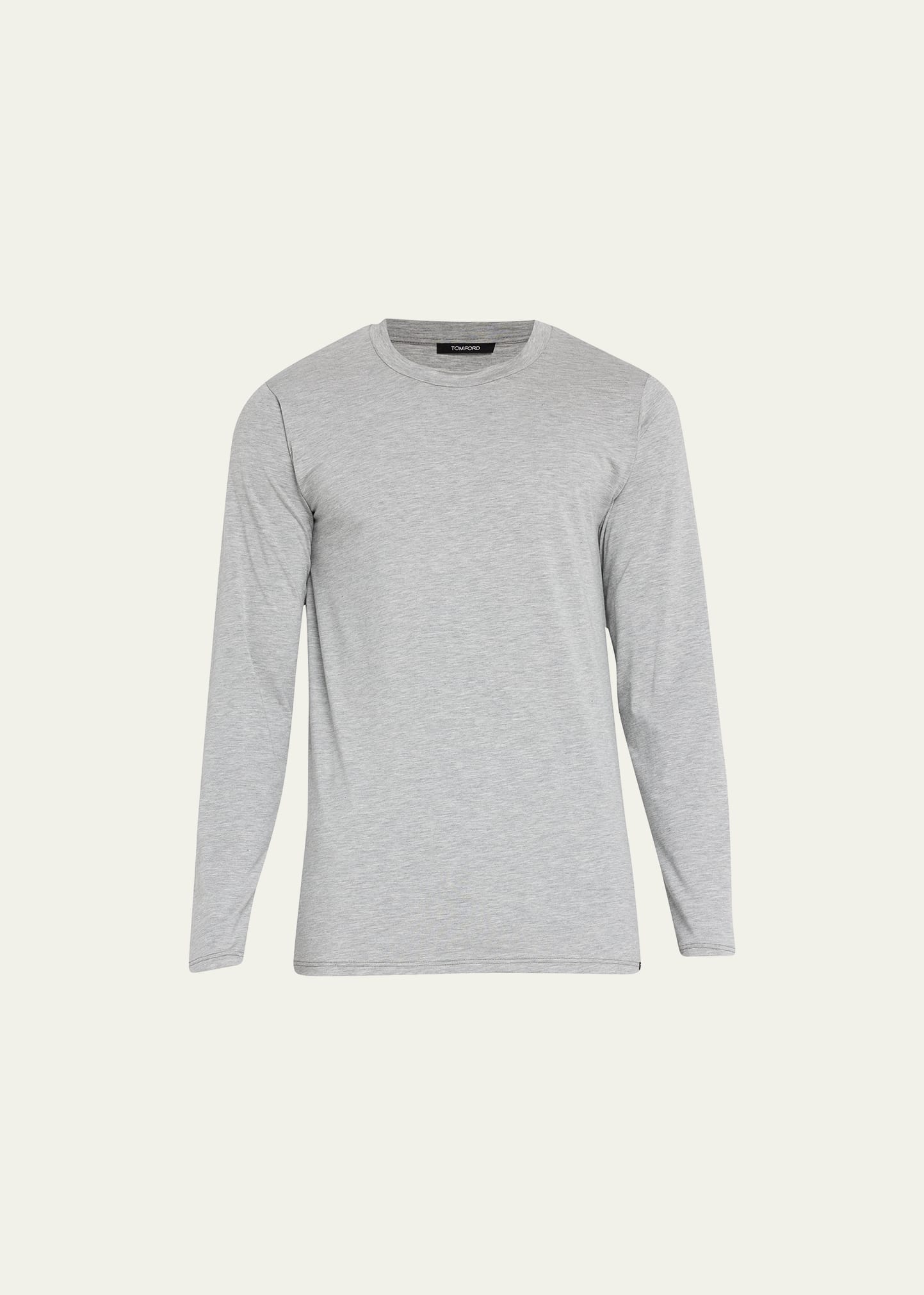 Shop Tom Ford Men's Modal-stretch Crewneck T-shirt In Grey Melange