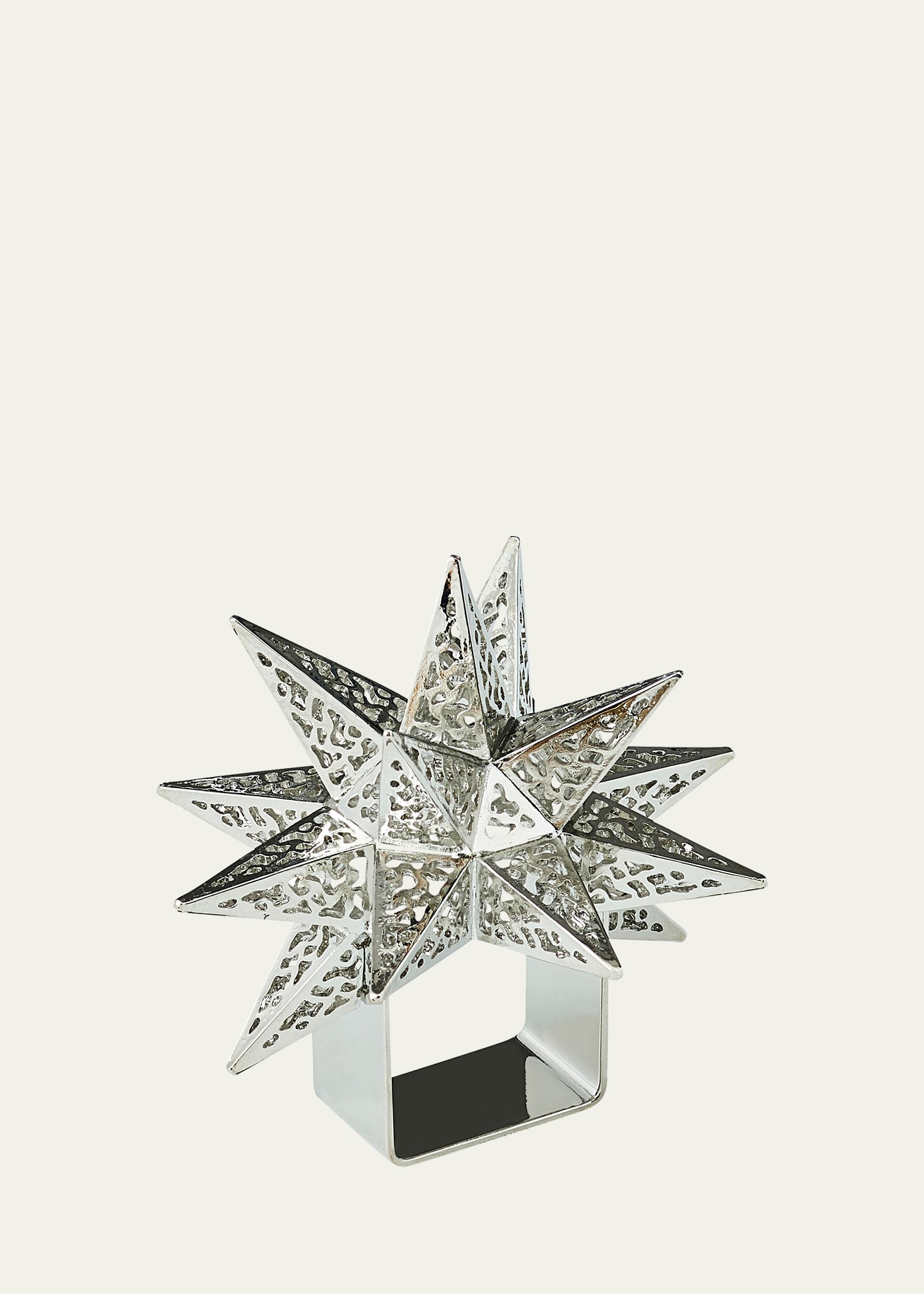 Shop Kim Seybert Stardust Napkin Ring In Silver