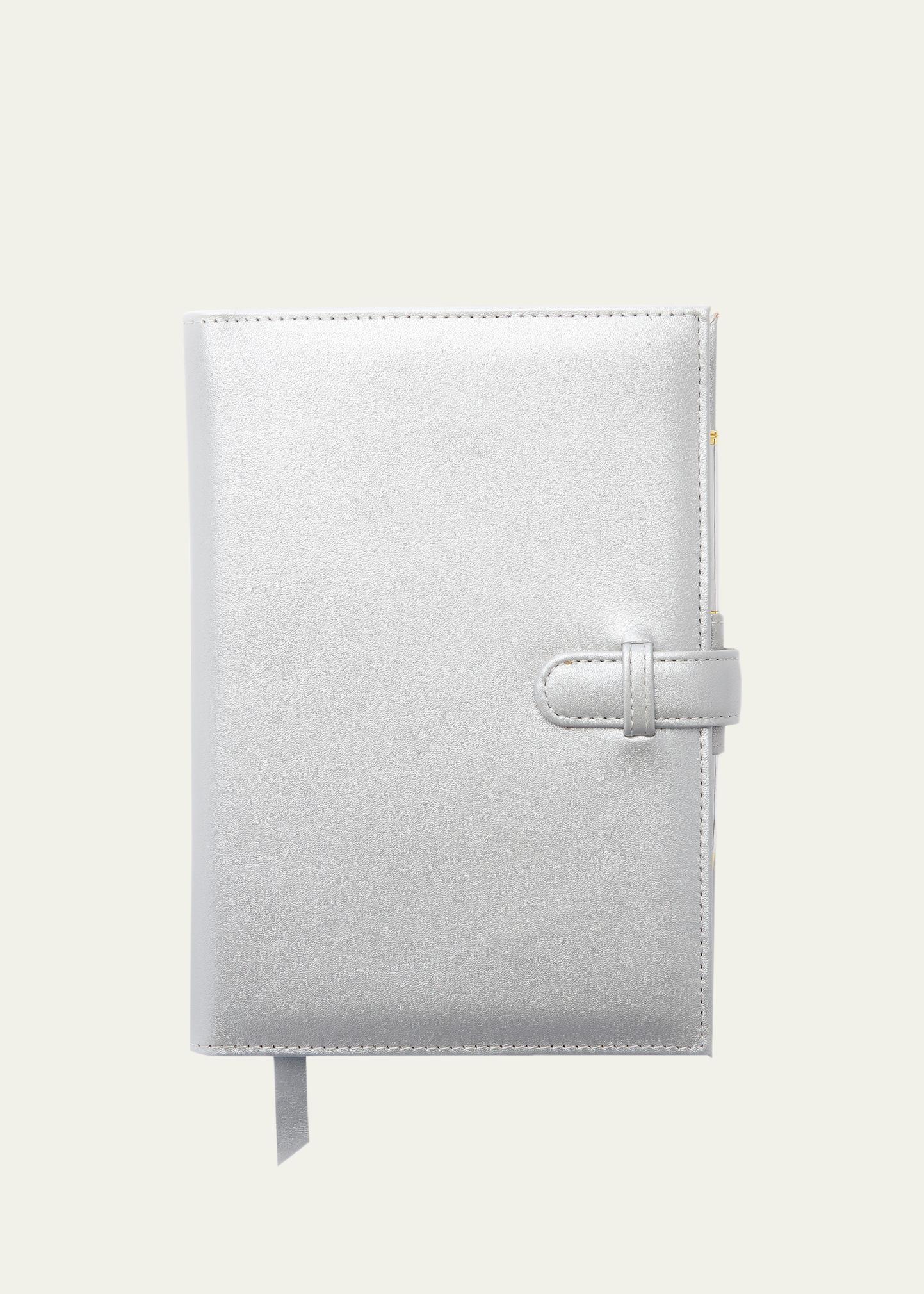 Royce New York Personalized Executive Leather Daily Planner In Silver