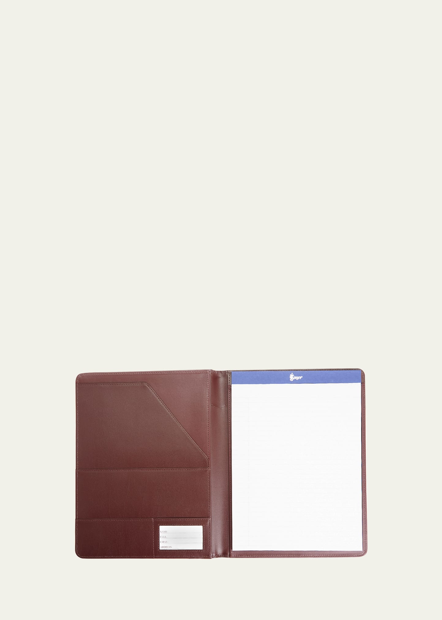 Royce New York Personalized Executive Leather Writing Portfolio In Brown