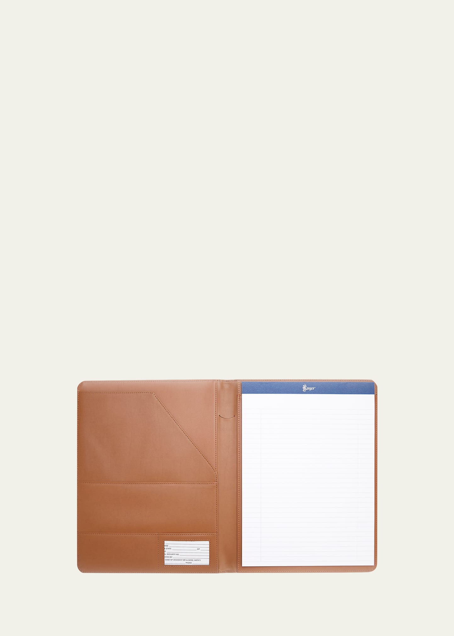 Royce New York Personalized Executive Leather Writing Portfolio In Light Tan