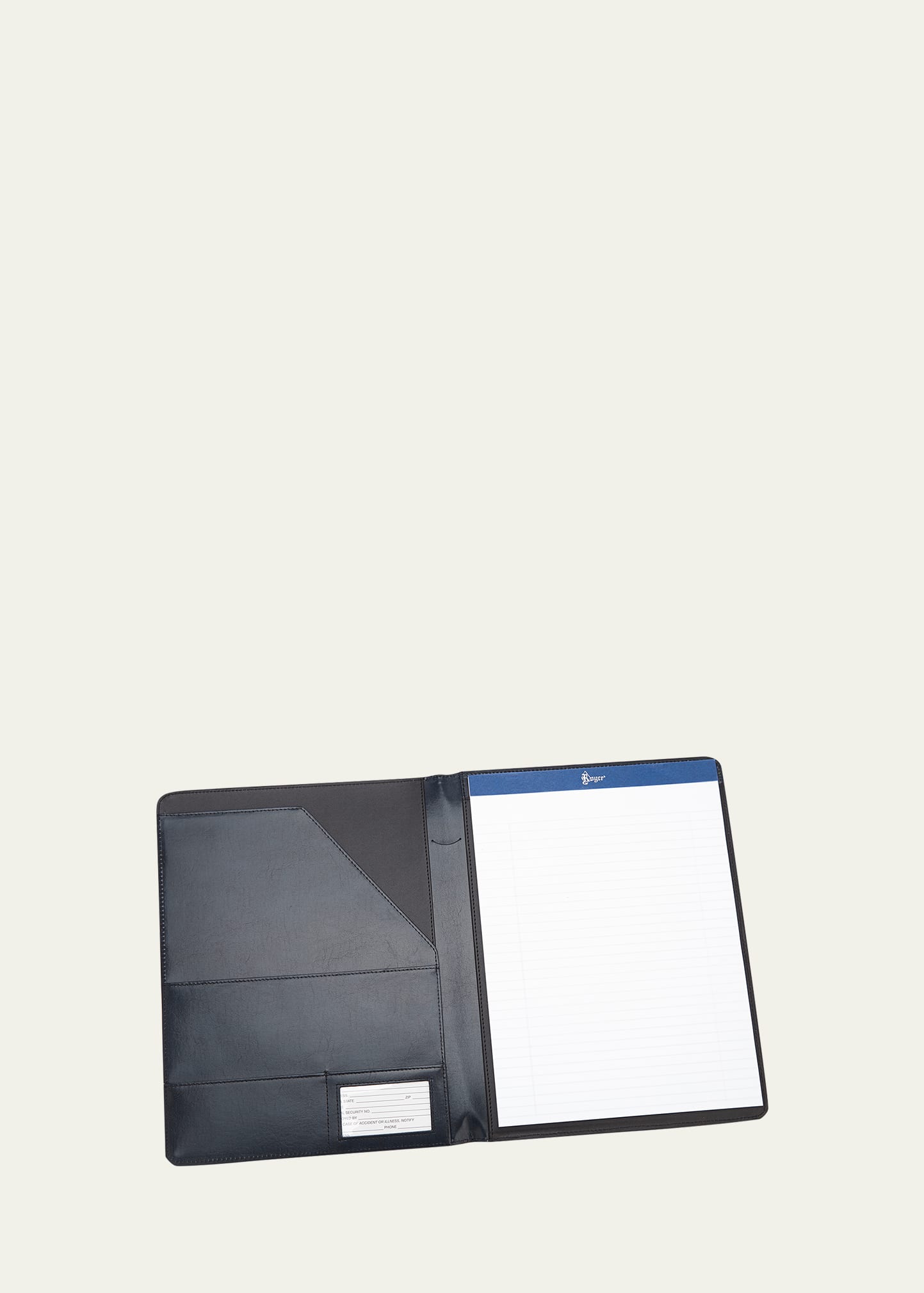 Royce New York Personalized Executive Leather Writing Portfolio In Navy Blue