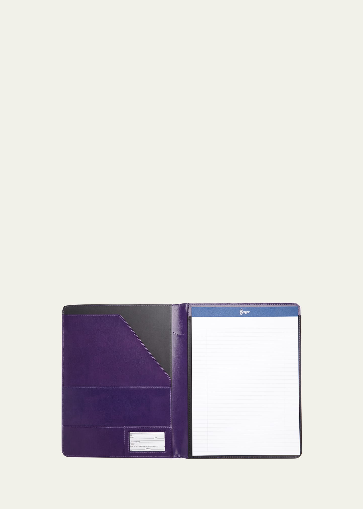 Royce New York Personalized Executive Leather Writing Portfolio In Purple