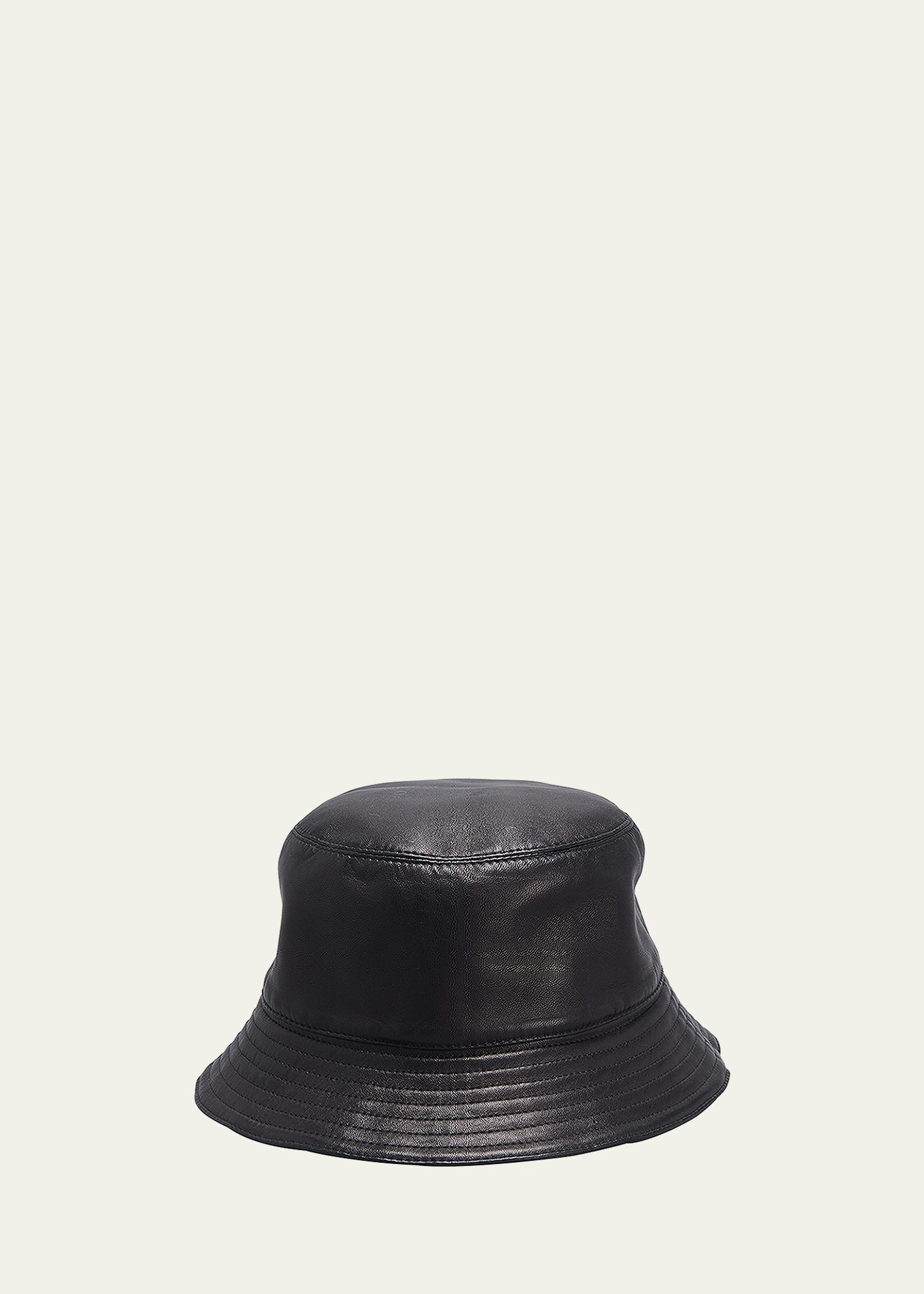 Fisherman Zip Leather Bucket Hat