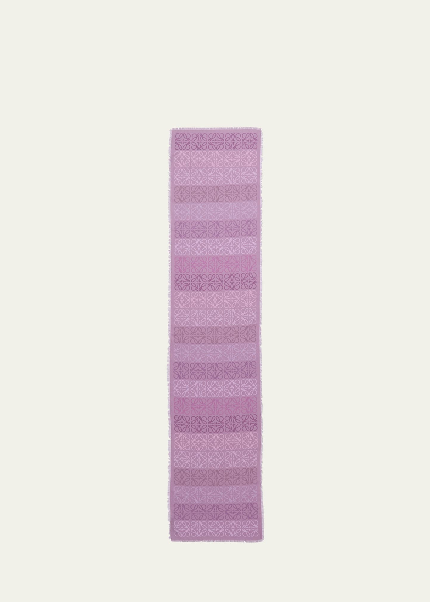 Shop Loewe Multicolor Anagram Lines Wool-blend Scarf In Violet