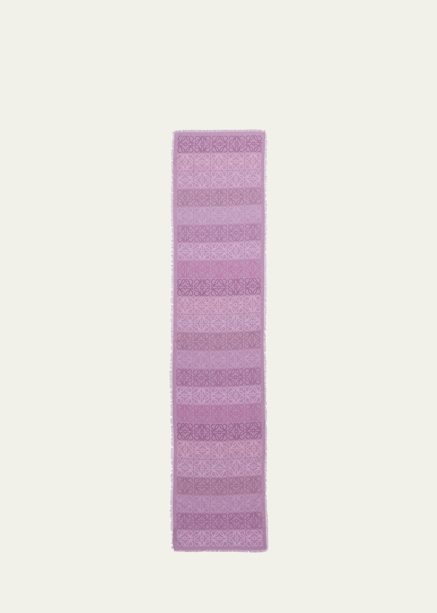 Loewe Multicolor Anagram Lines Wool-blend Scarf In Violet