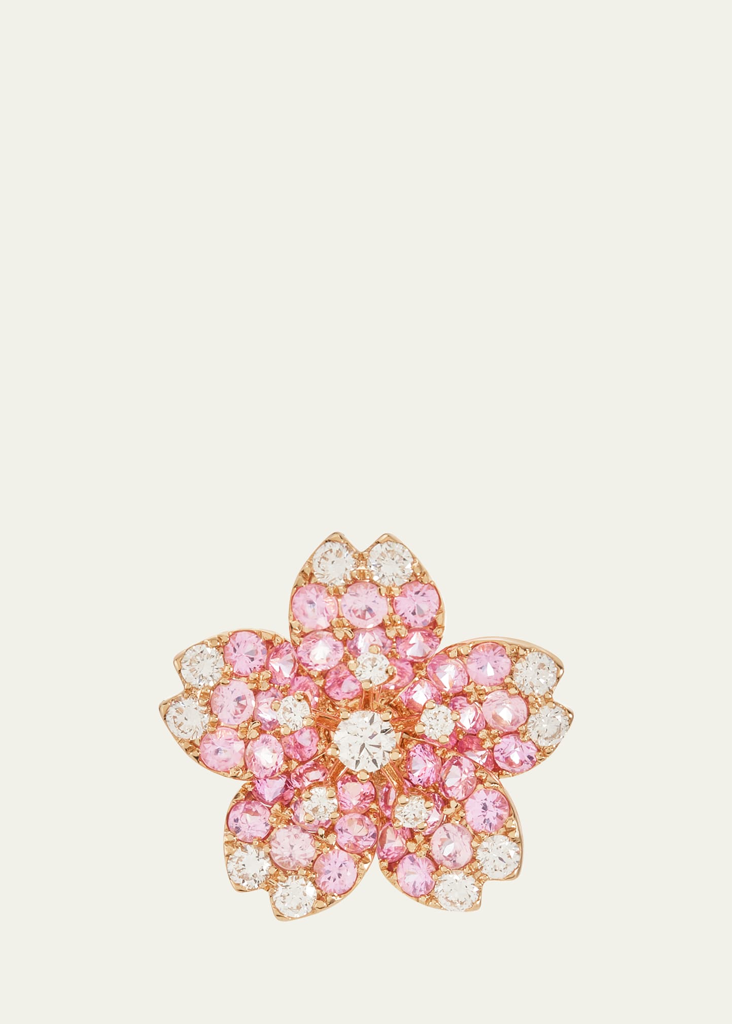 Diamond and Pink Sapphire Sakura Ring