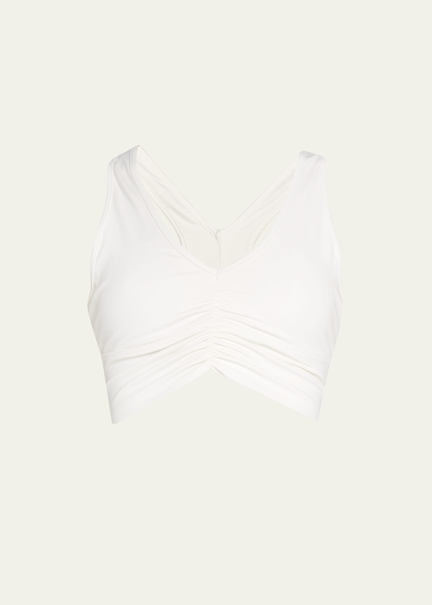 Alo Yoga Wild Thing Ruched Sports Bra In Ivory