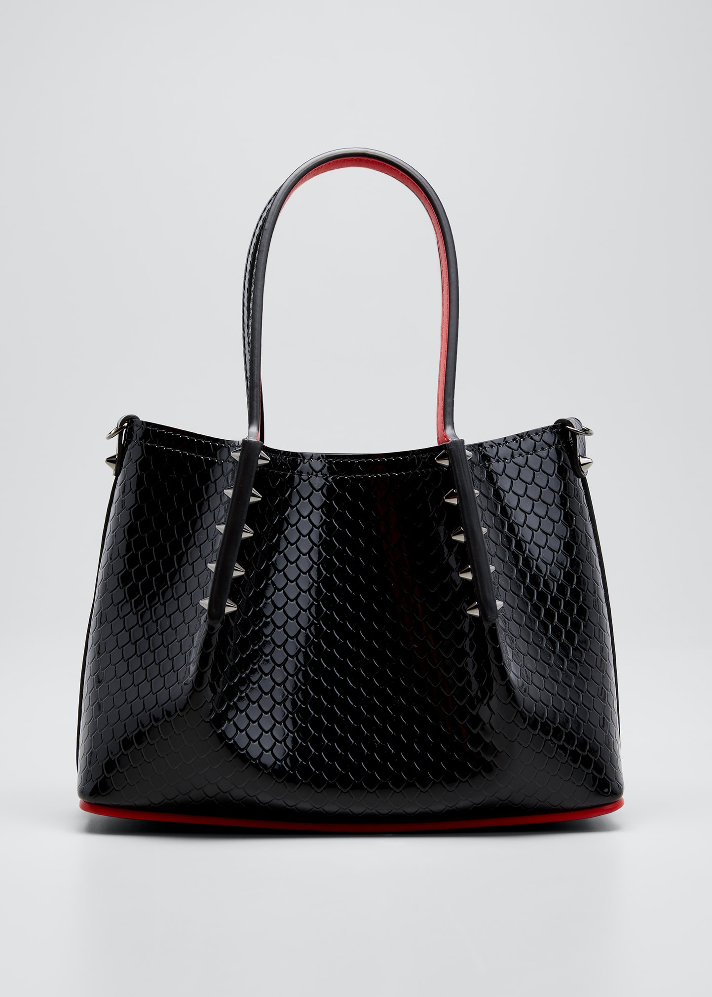 Paloma Mini Embellished Leather Tote Bag in Black - Christian Louboutin