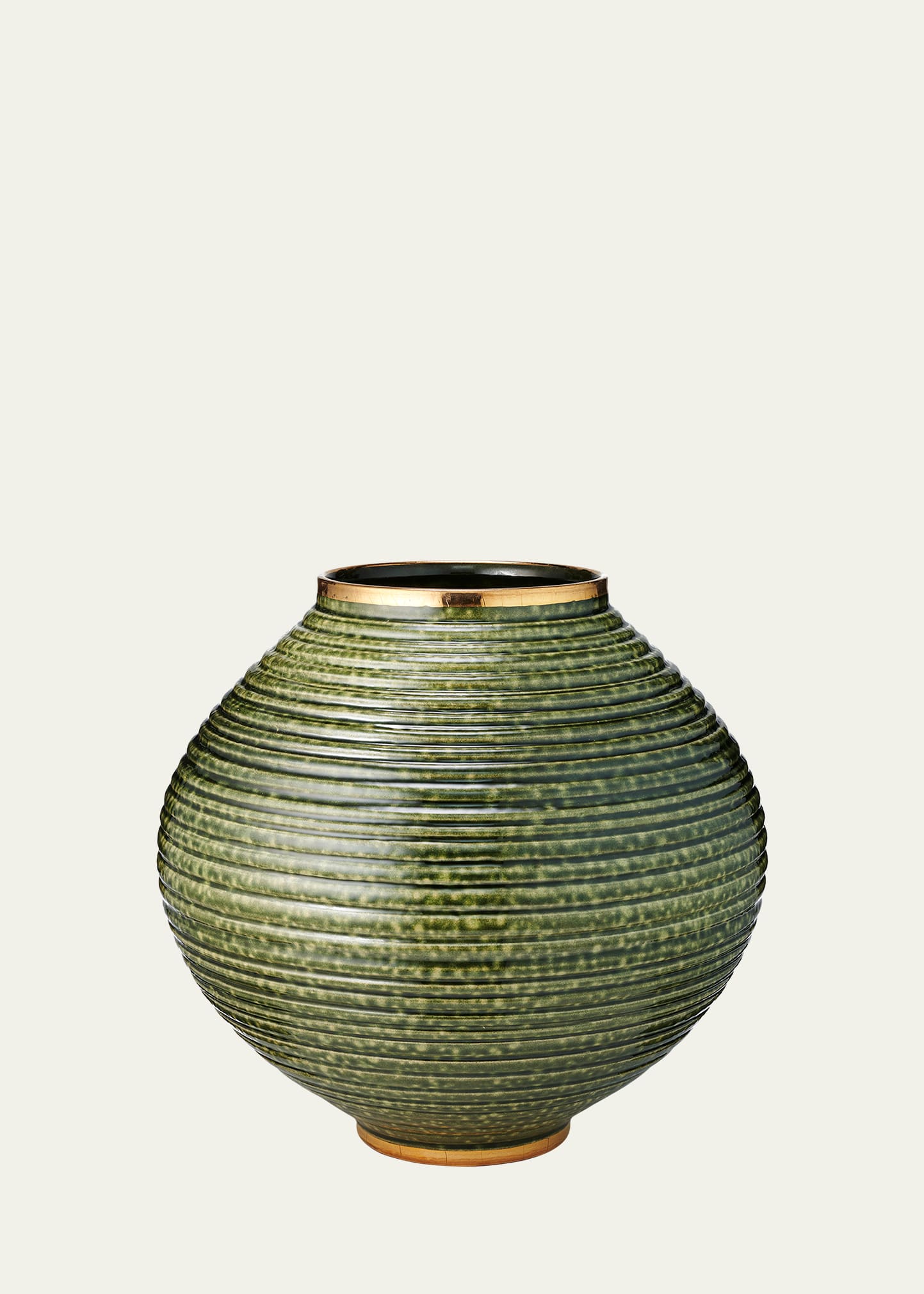 Aerin Calinda Moon Vase In Forest Green