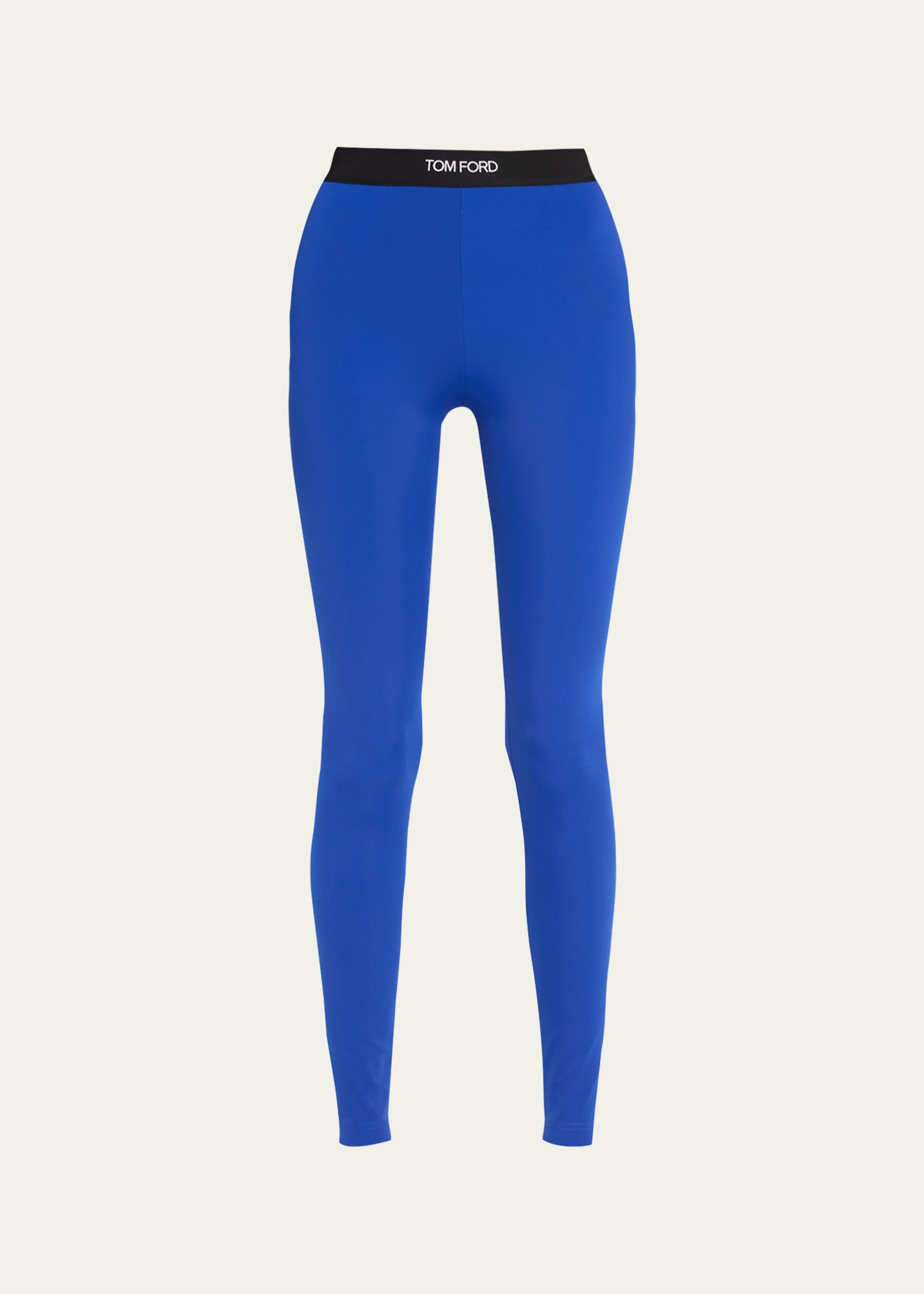 Tom Ford Logo-band Skinny Leggings In Cobalt Blu