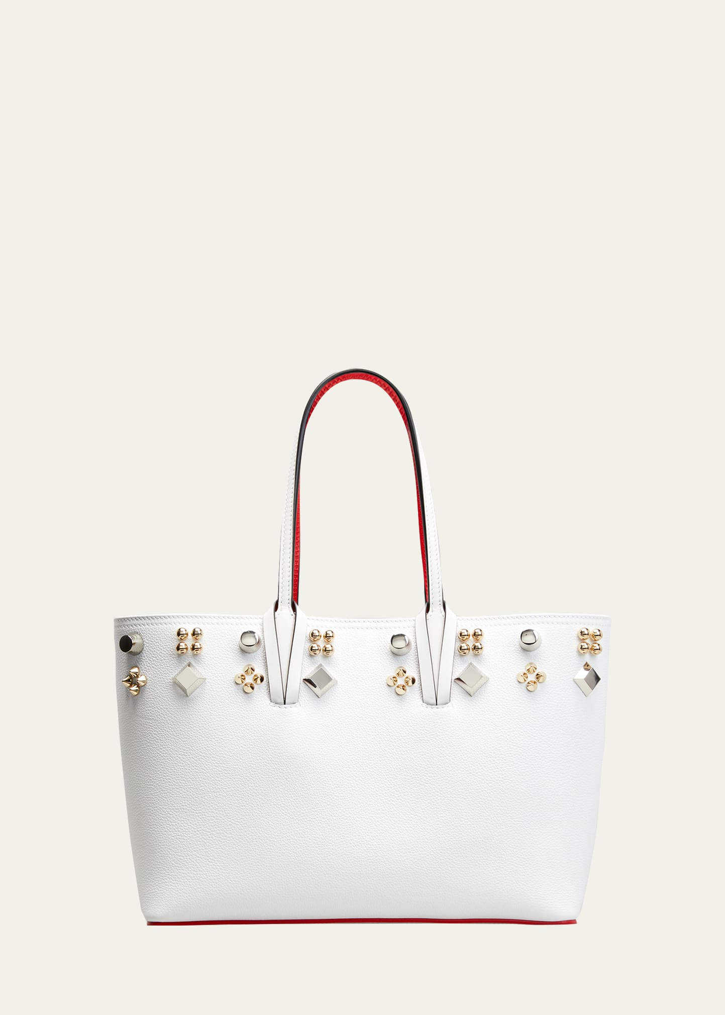 CHRISTIAN LOUBOUTIN CABATA SMALL EMPIRE SPIKES LEATHER TOTE BAG