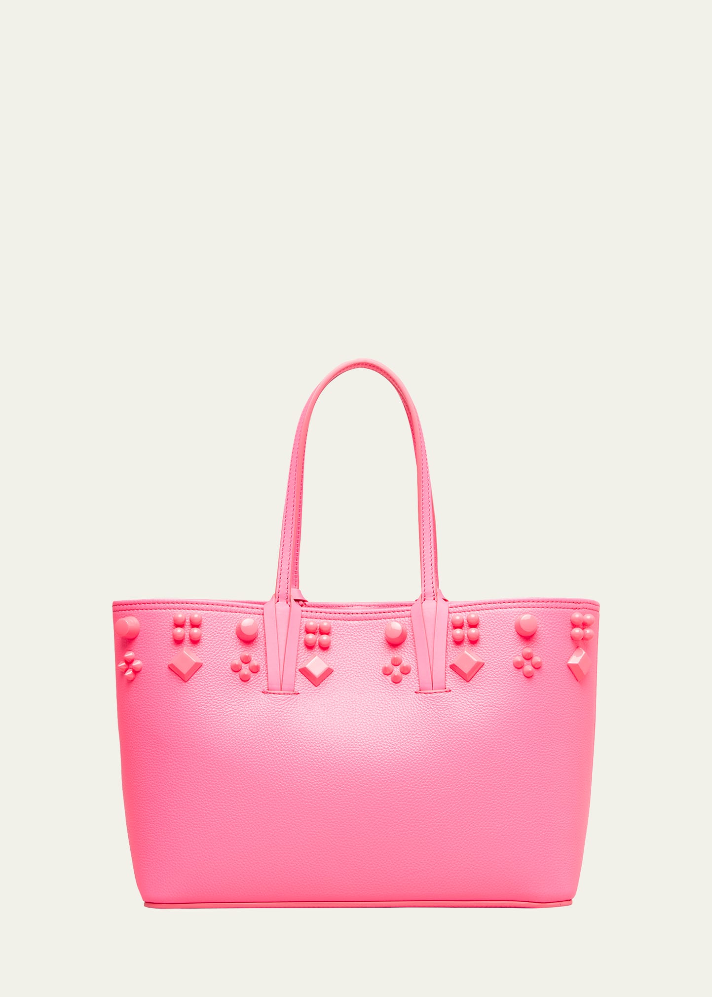Christian Louboutin Cabata Small Empire Spikes Leather Tote Bag In Poupidou