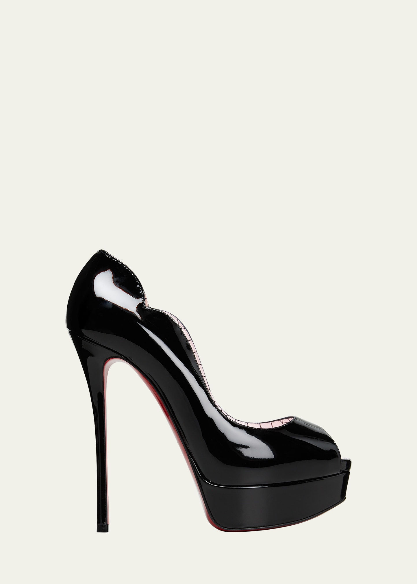 Christian Louboutin Chick Up Alta Patent Red Sole Pumps