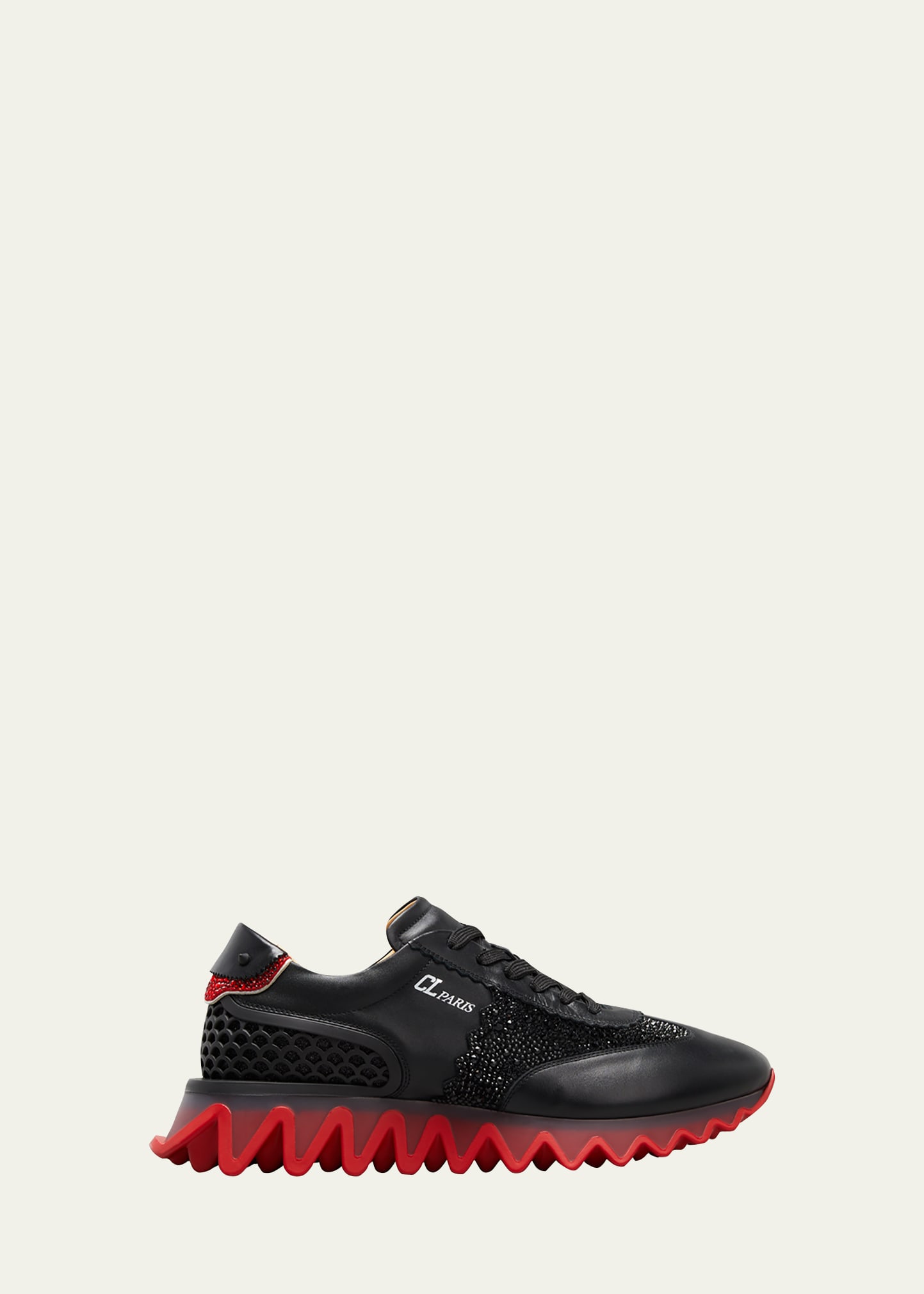 Loubishark woman - Sneakers - Calf leather and veau velours - Black -  Christian Louboutin