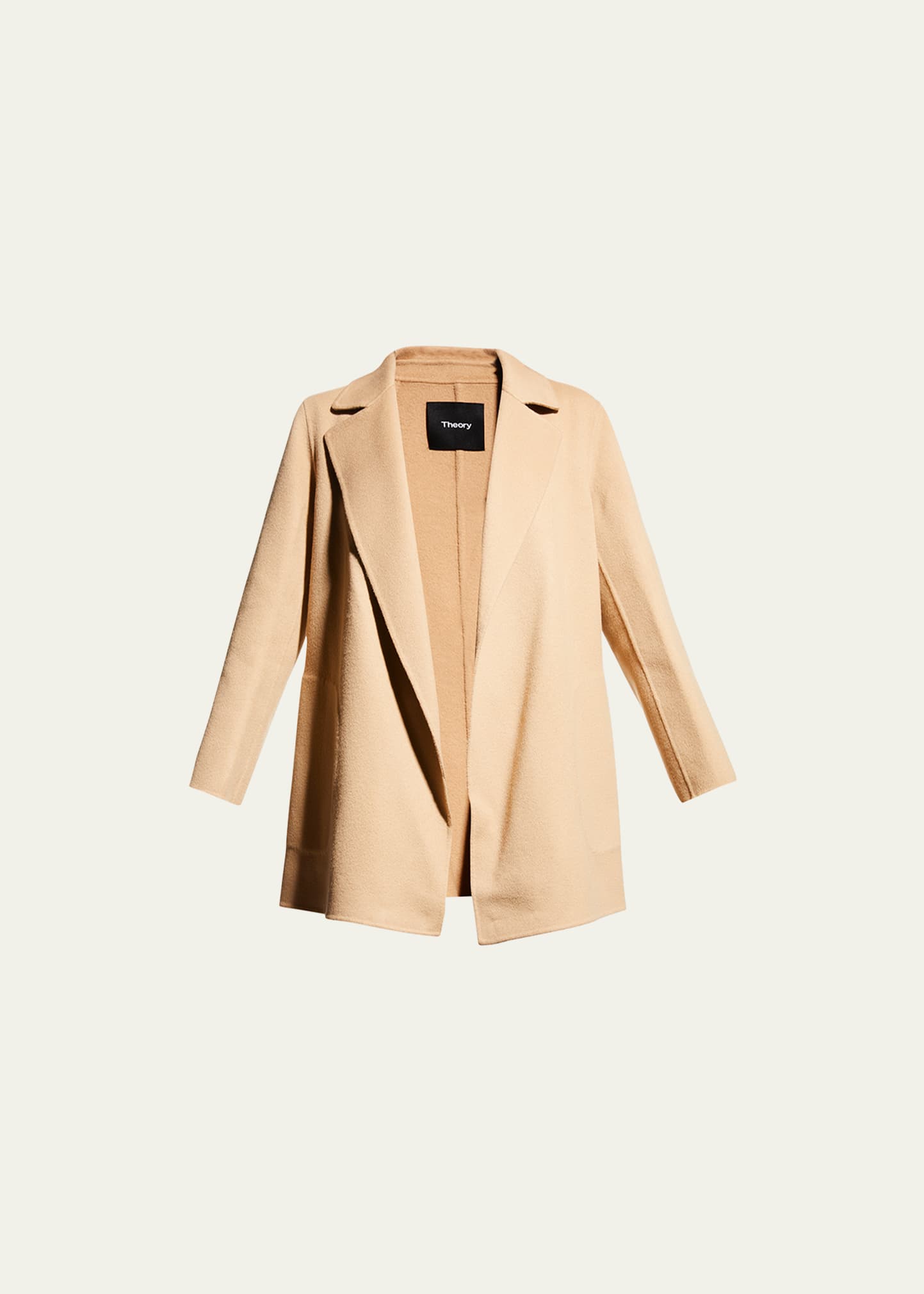 Theory camel wool outlet coat