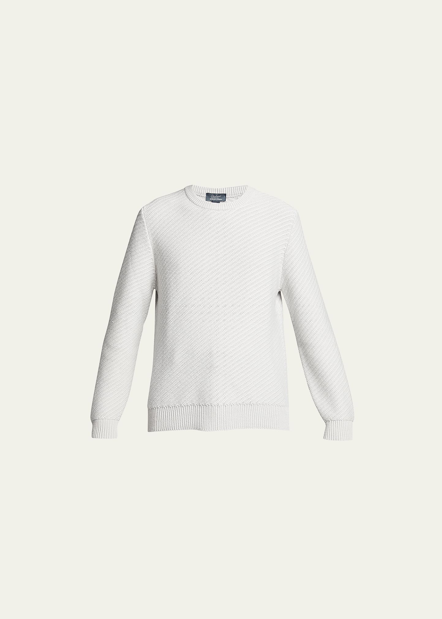 Goodman's Men's Cashmere Diagonal Stitch Sweater