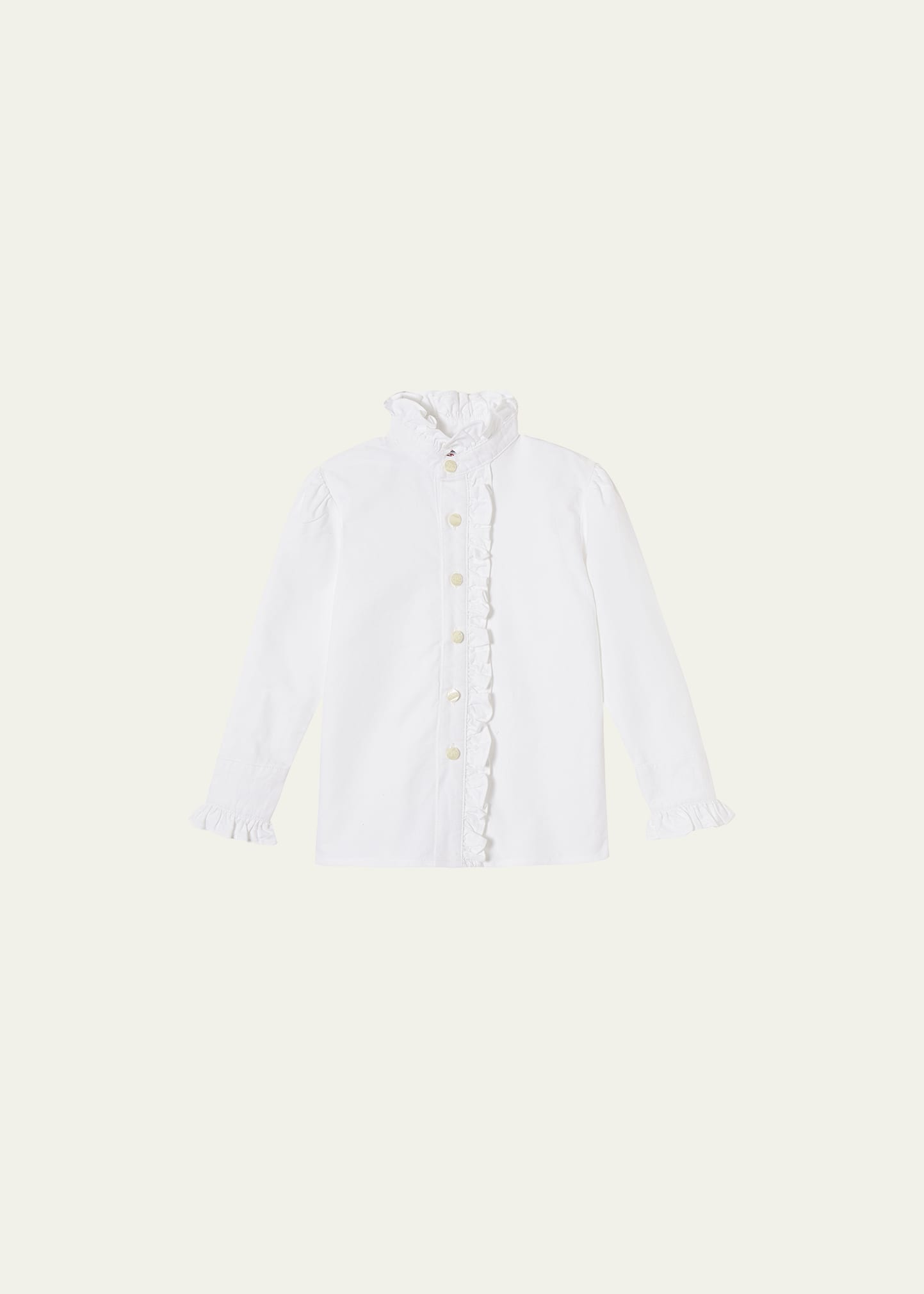 Girl's Ginny Ruffle-Front Blouse, Size 2-14