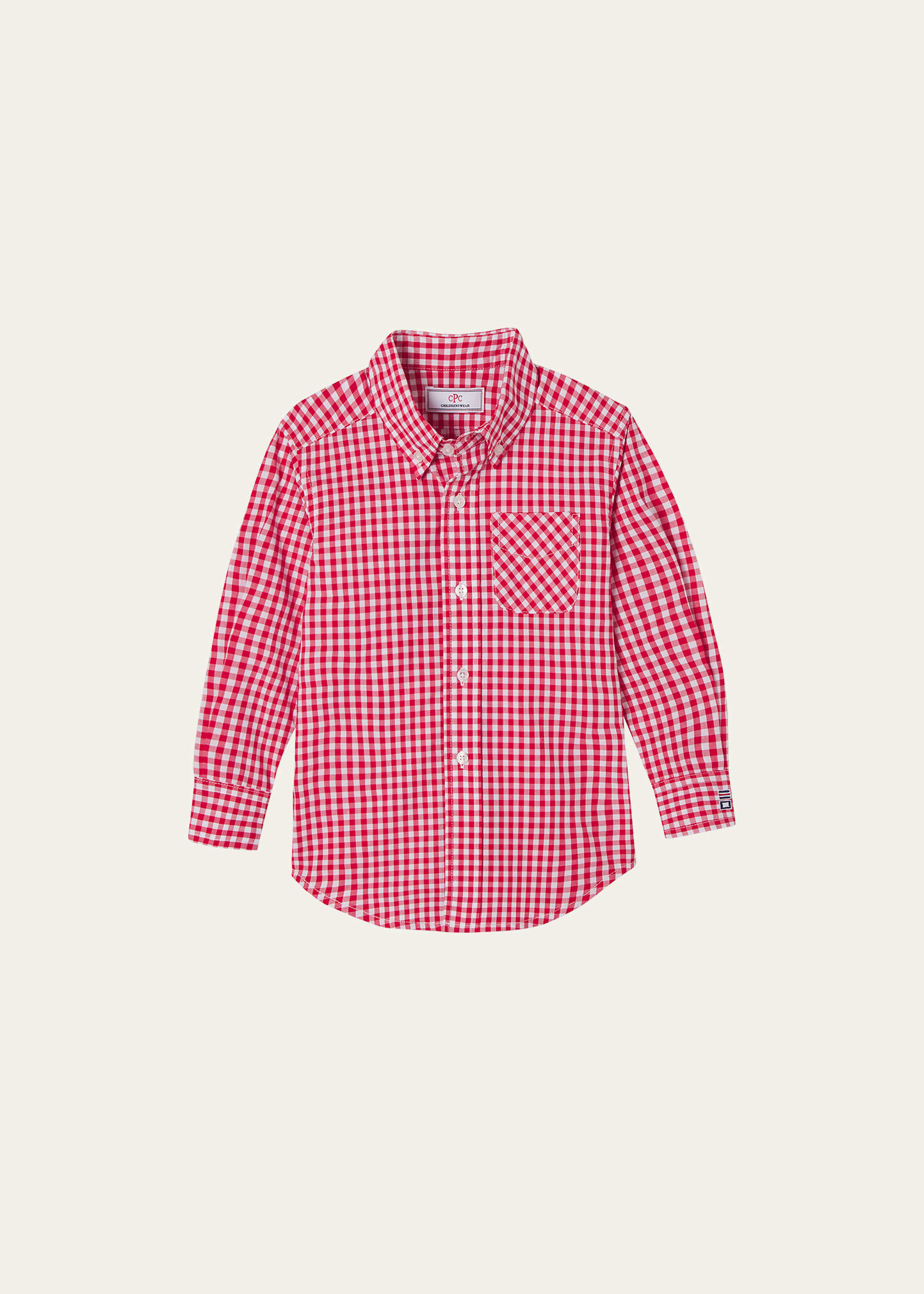 Boy's Owen Long-Sleeve Gingham Shirt, Size 2-14