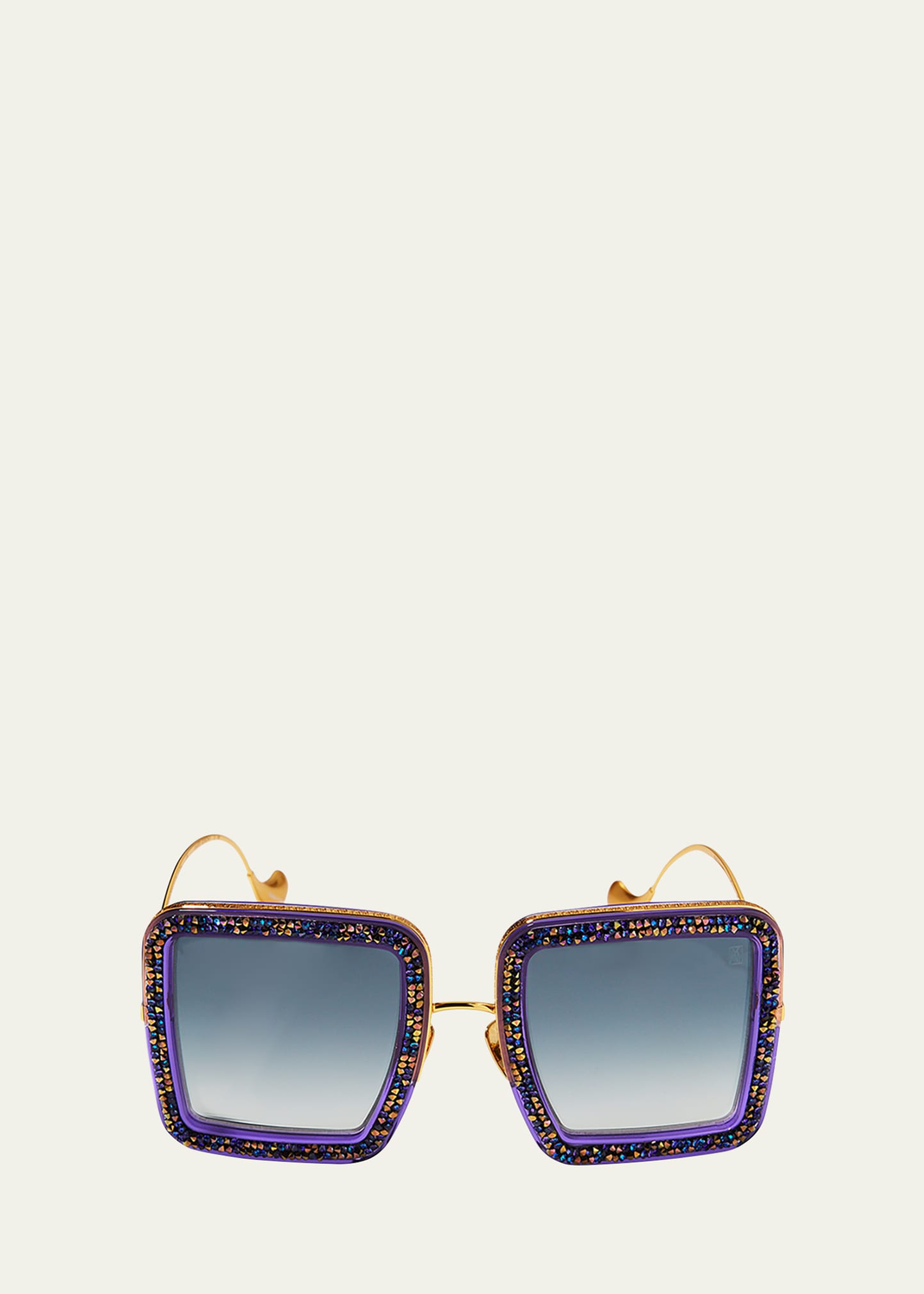 Shop Anna-karin Karlsson Beaming Sky Swarovski Square Acetate Sunglasses In Purple