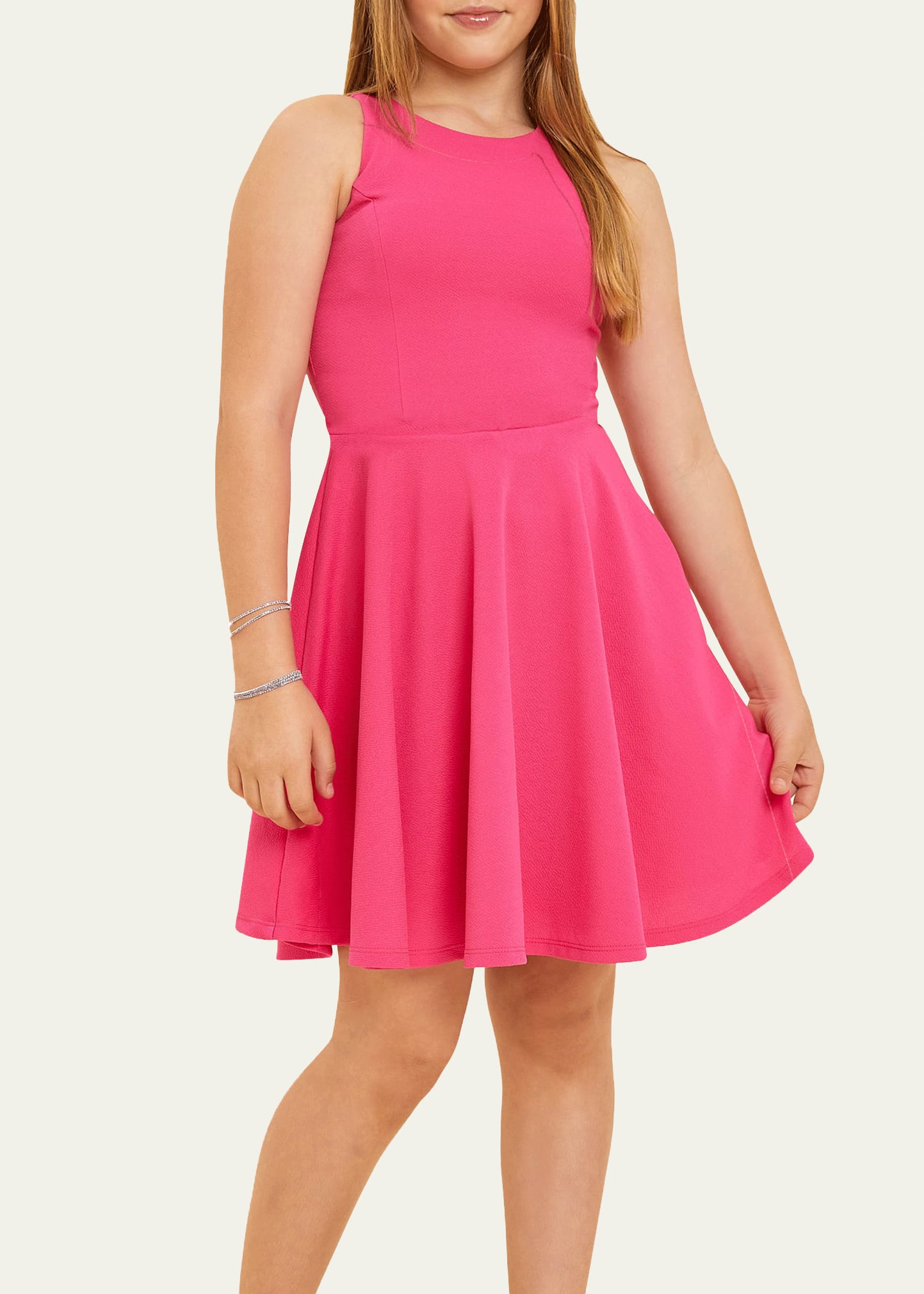 Girl's Sleeveless Fit-and-Flare Dress, Size 8-18