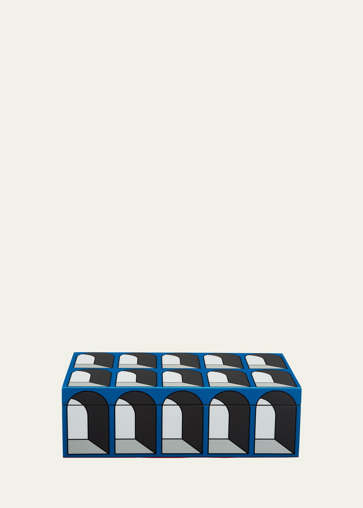 Jonathan Adler Arcade Lacquer Stacking Box In Blue