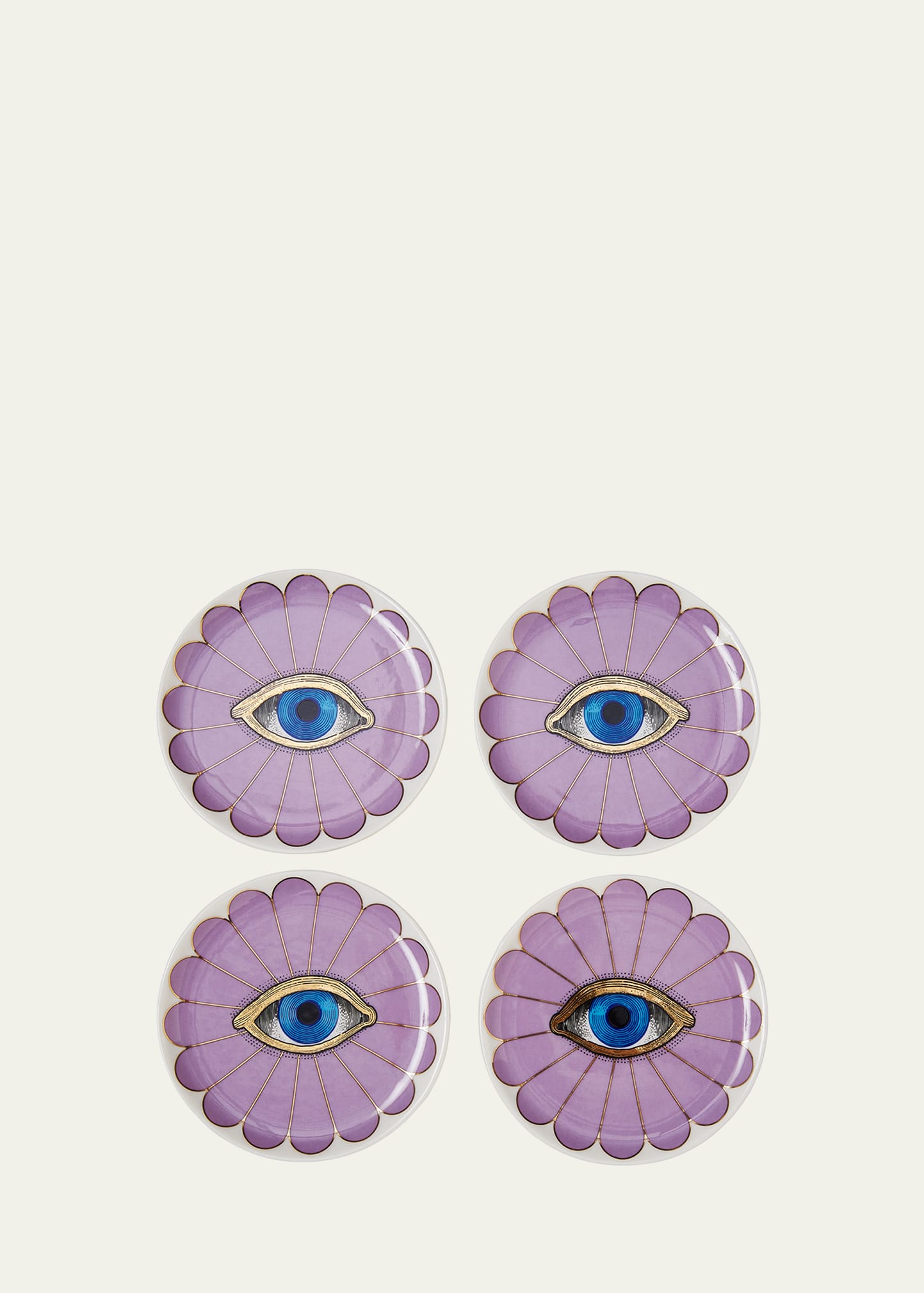 Jonathan Adler Fleur Coasters Purple In Burgundy