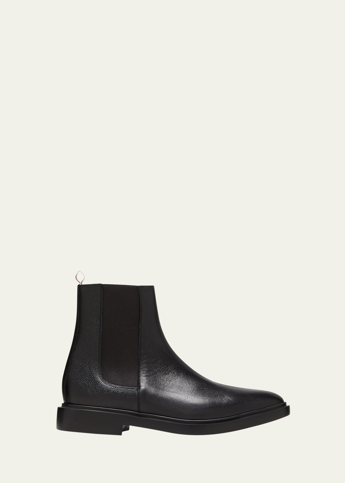 Thom Browne Black Pebble Grain Leather 4-bar Lightweight Sole Chelsea Boot