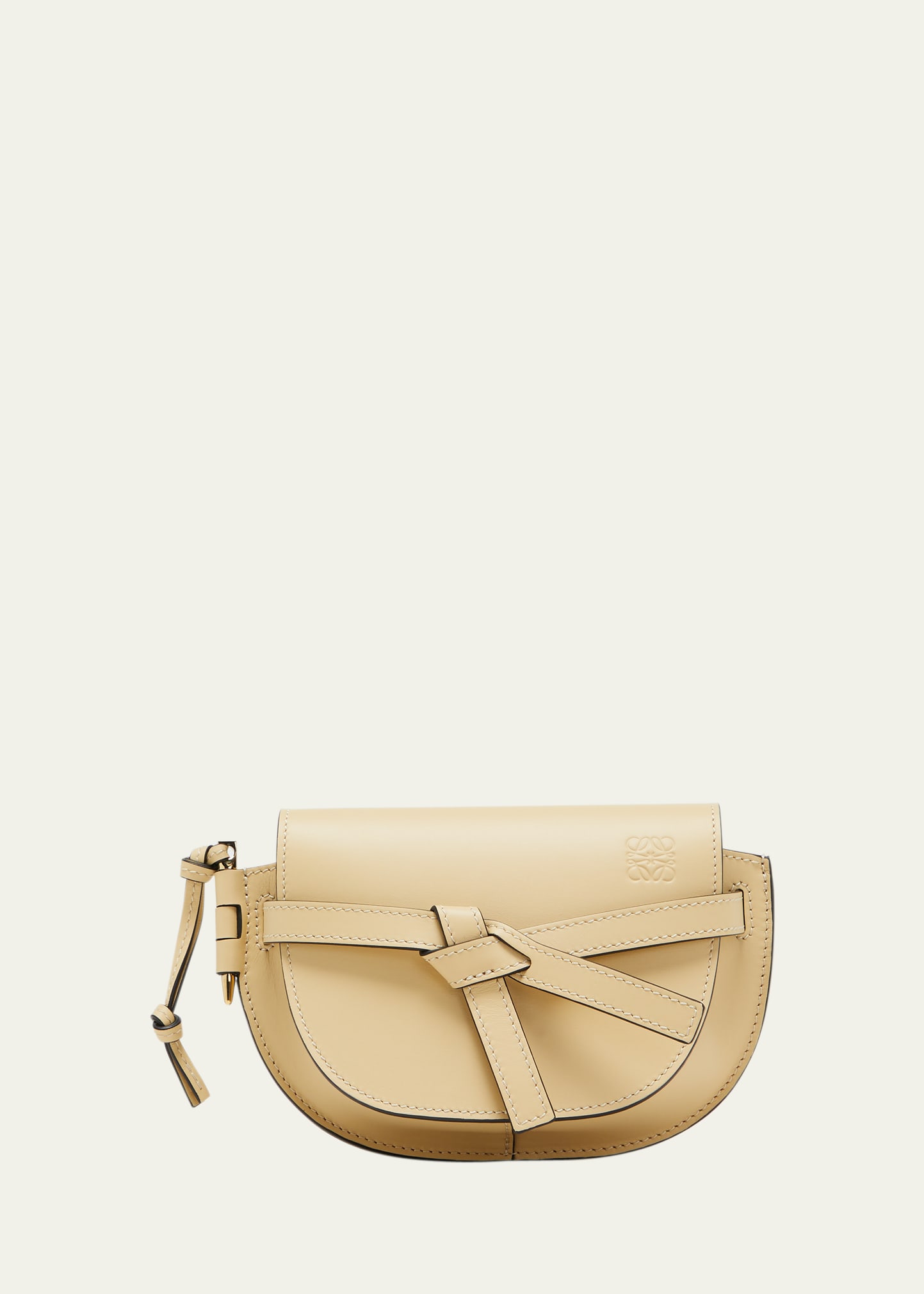 Gate Dual Small Leather And Jacquard Shoulder Bag in Beige - Loewe