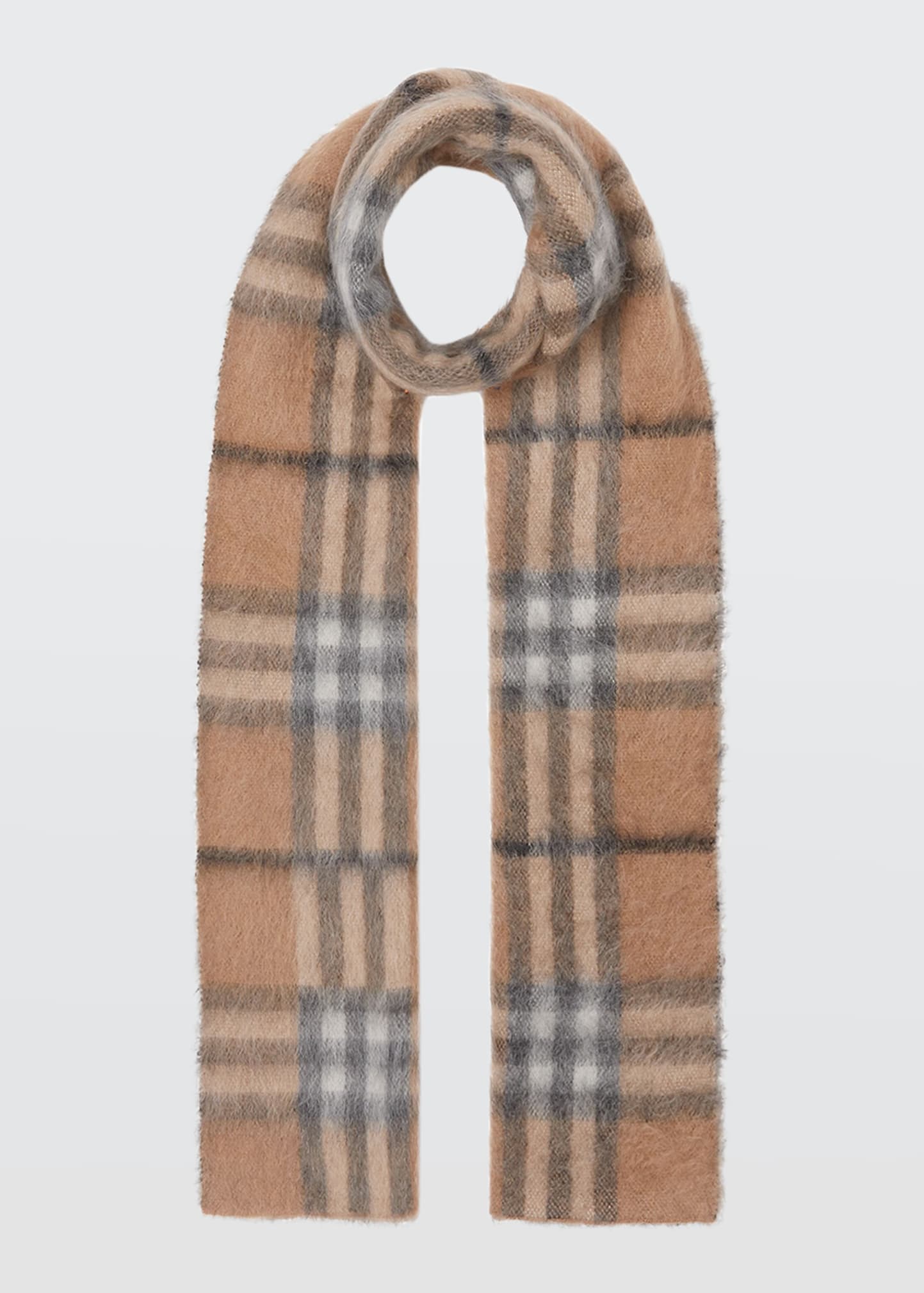 Burberry Giant Check Mohair Knit Scarf