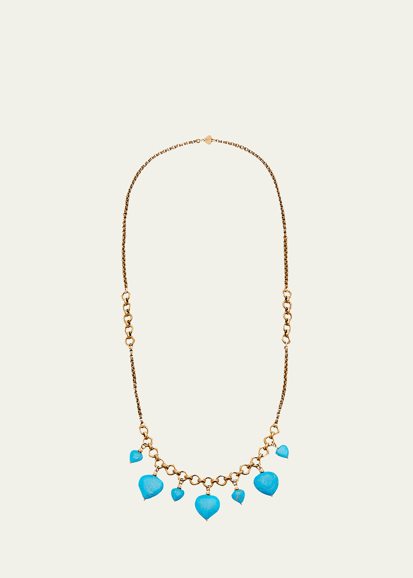 Grazia And Marica Vozza 7-Heart Charm Turquoise Necklace