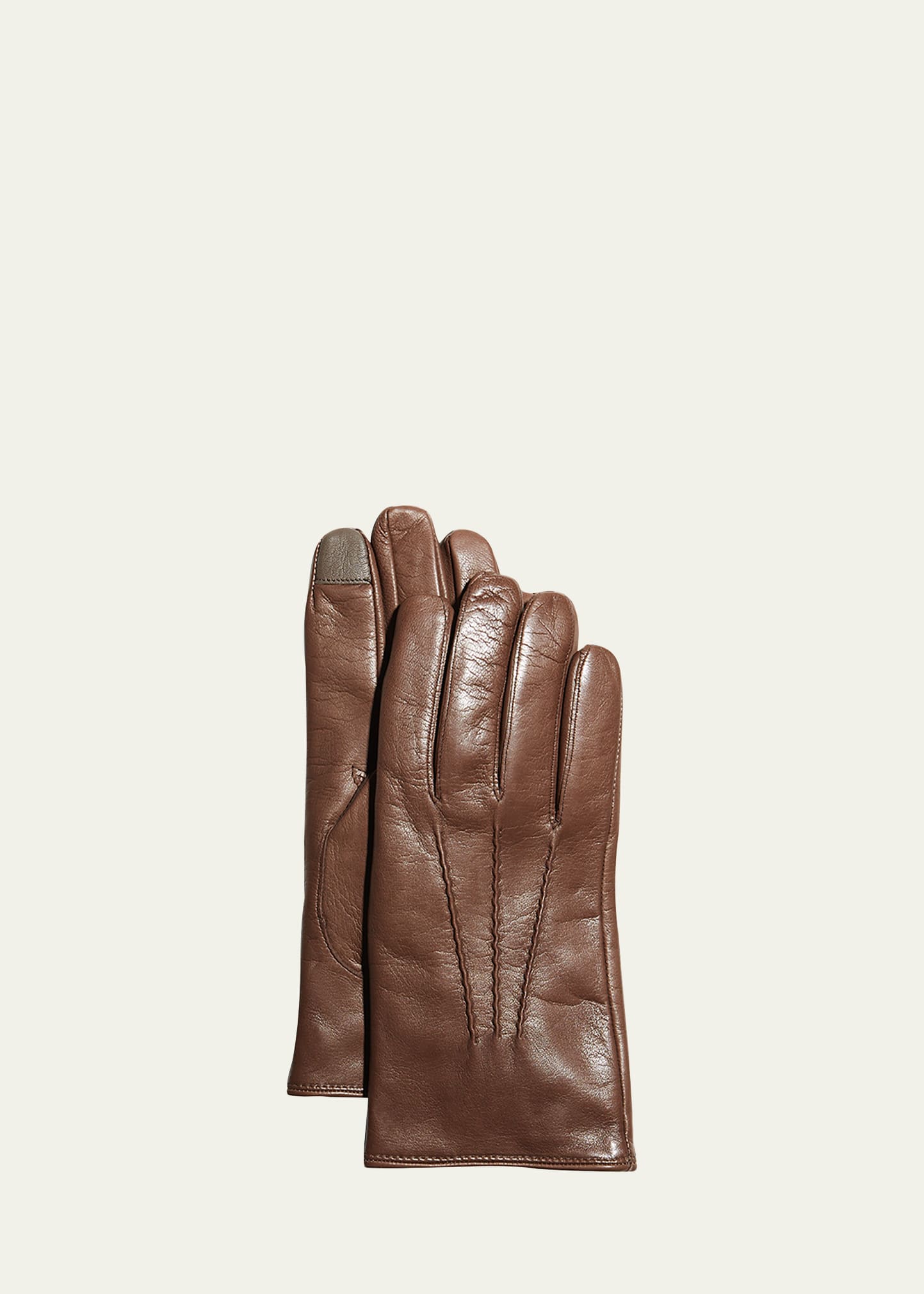 Guanti Giglio Fiorentino Men's Napa Snap Touchscreen Gloves In 8 Brown