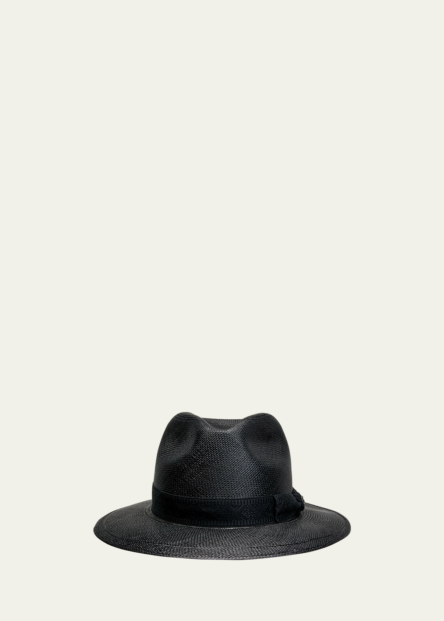 Shop Stefano Ricci Men's Panama Hat In Black