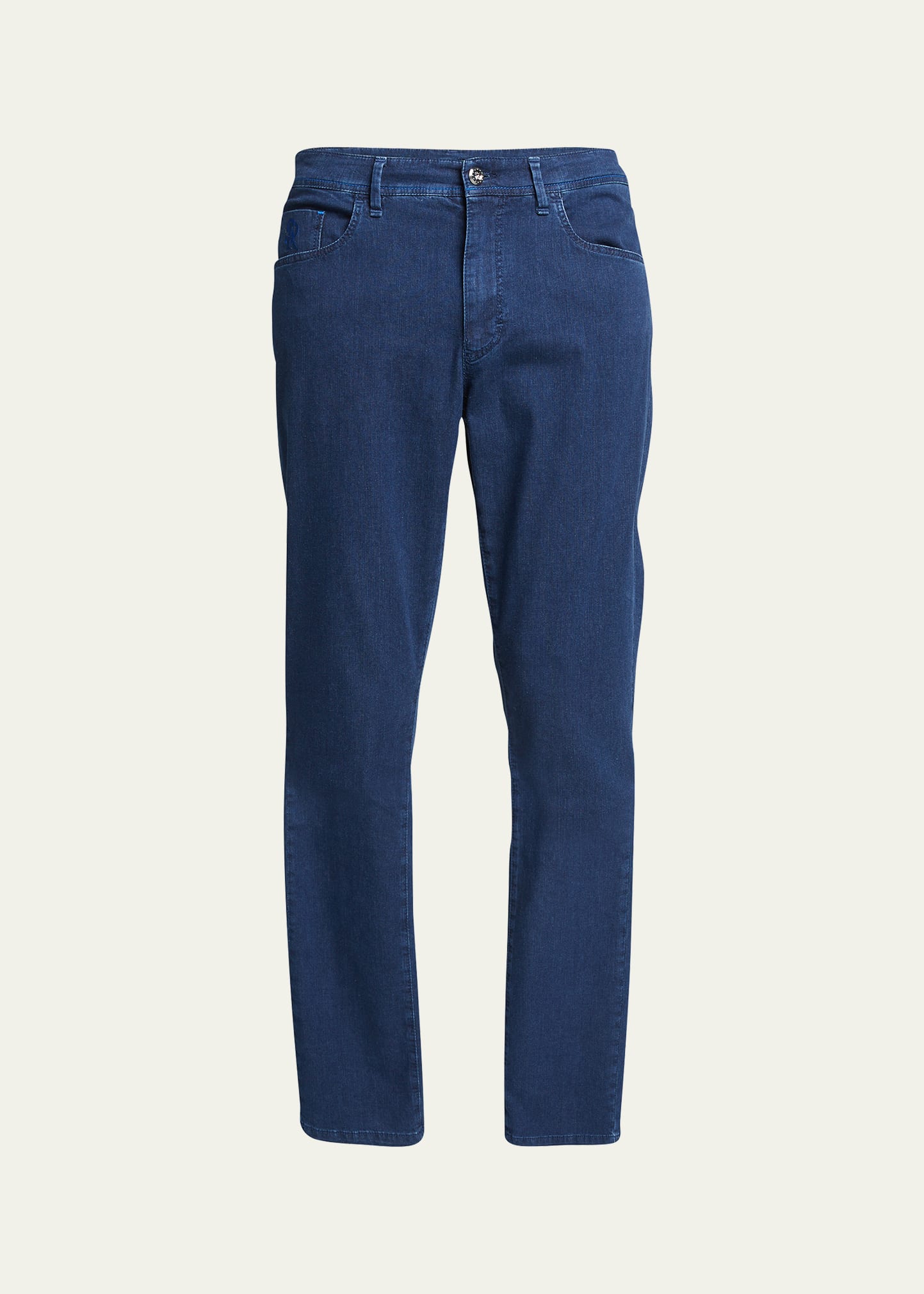 Men's Five-Pocket Medium-Wash Denim Jeans