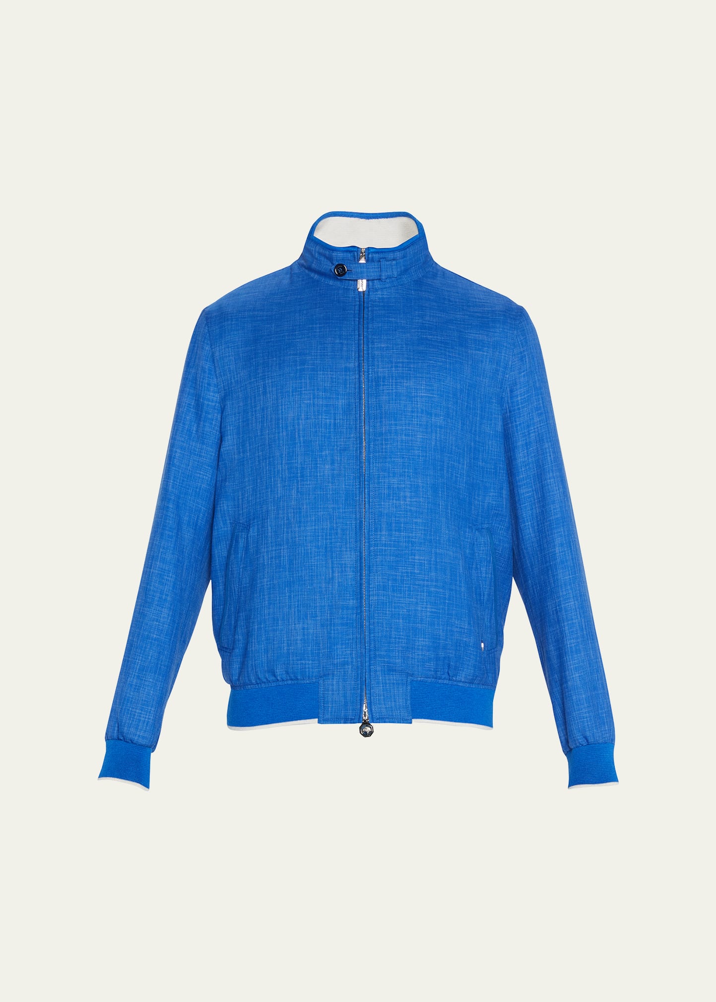 Stefano Ricci Men's Cashmere-silk Blouson Jacket In Blue