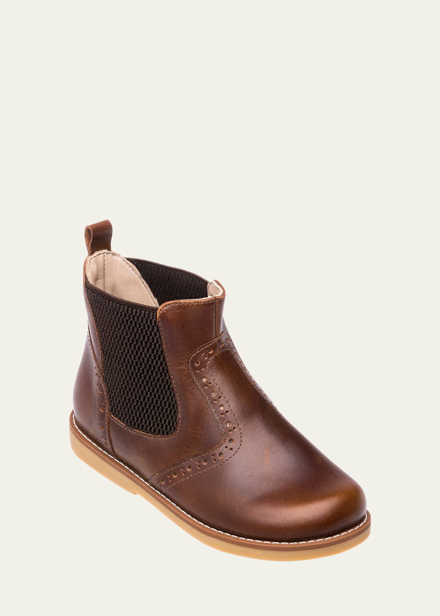 Elephantito Boy's Perforated Leather Chelsea Booties, Baby/toddler/kids