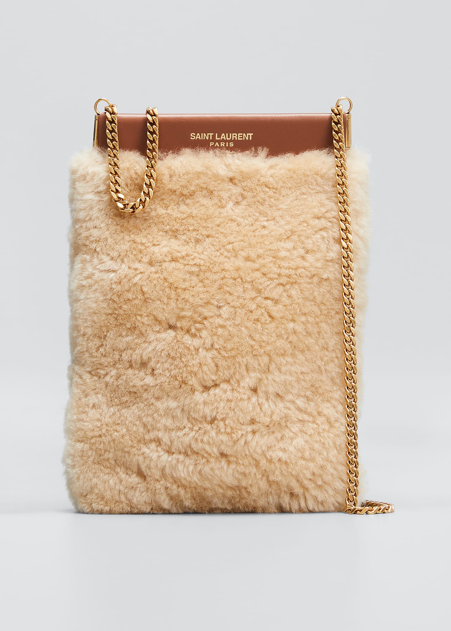 saint laurent mini pac pac in shearling and lambskin