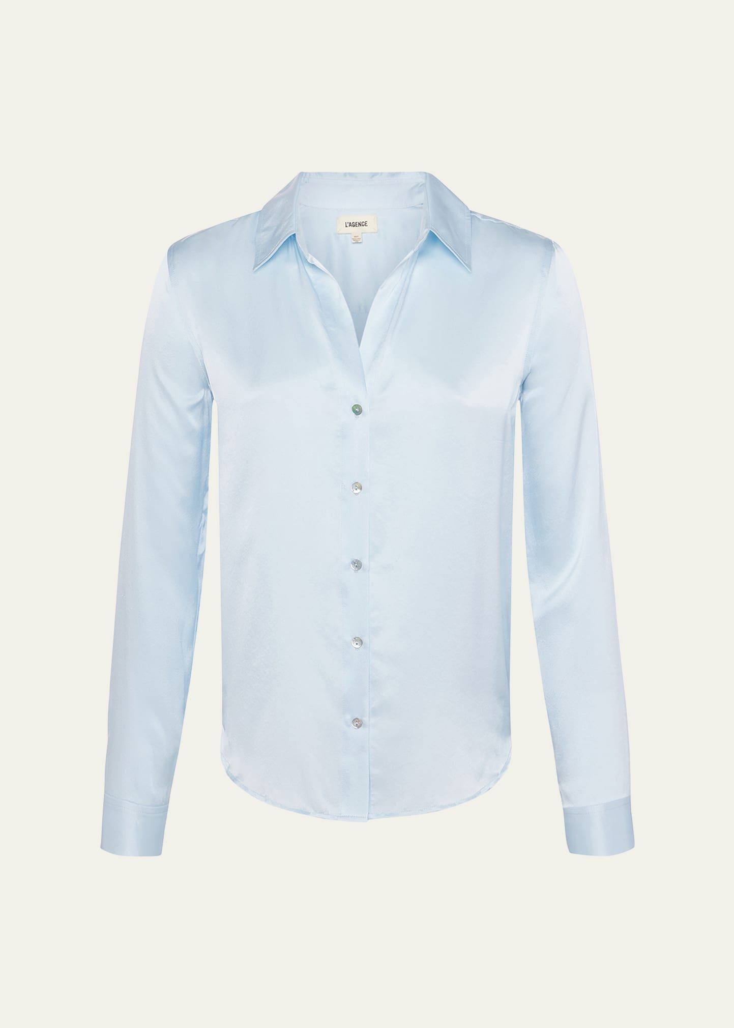 Shop L Agence Tyler Long-sleeve Blouse In Ice Water