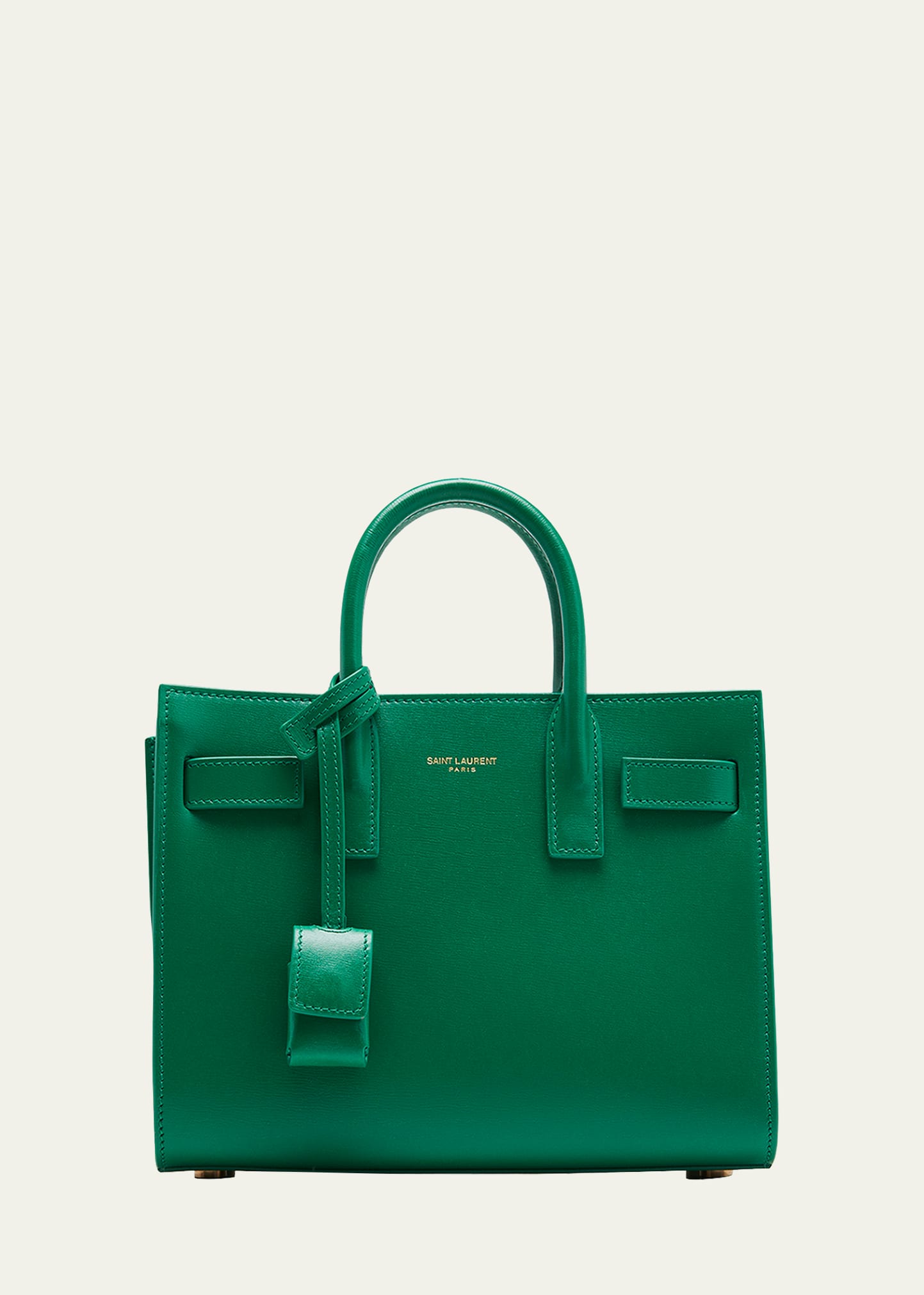 Saint Laurent Sac De Jour Nano Shiny Leather Satchel Bag In 3726 New Vert