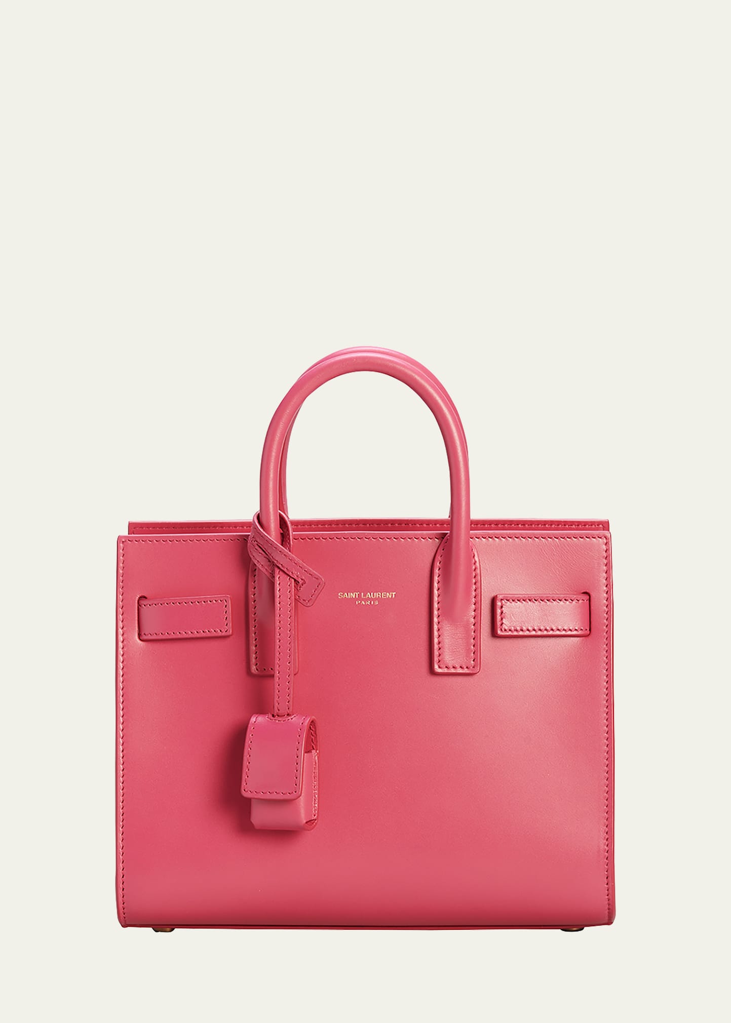 Saint Laurent Sac De Jour Nano Shiny Leather Satchel Bag In Bubblegum