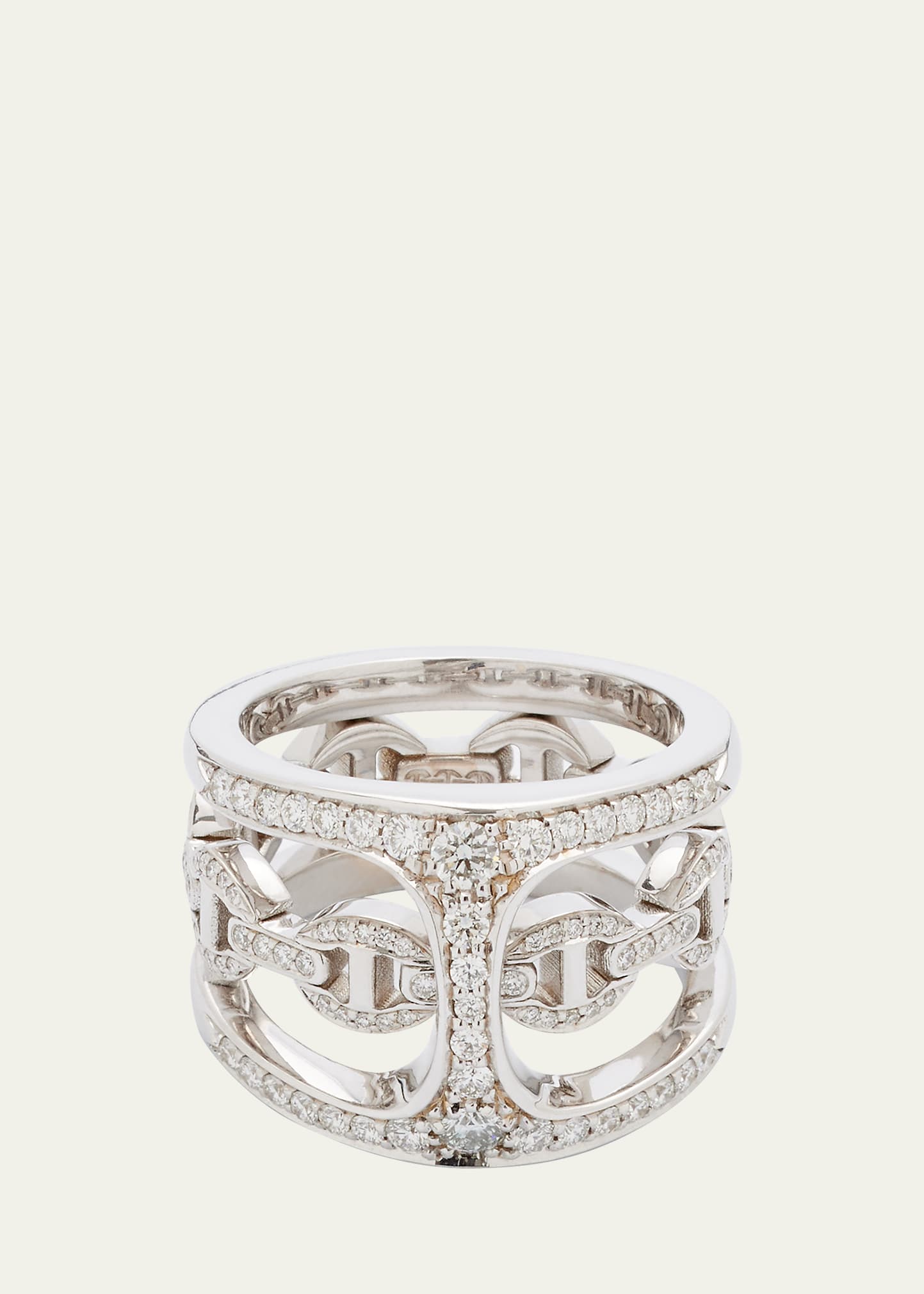 Dame Phantom Clique Antiquated Ring in 18K White Gold and Diamonds