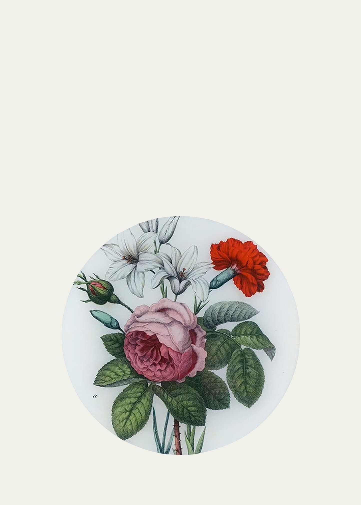 John Derian Rose Lily Carnation 11.5" Decorative Plate In Multi