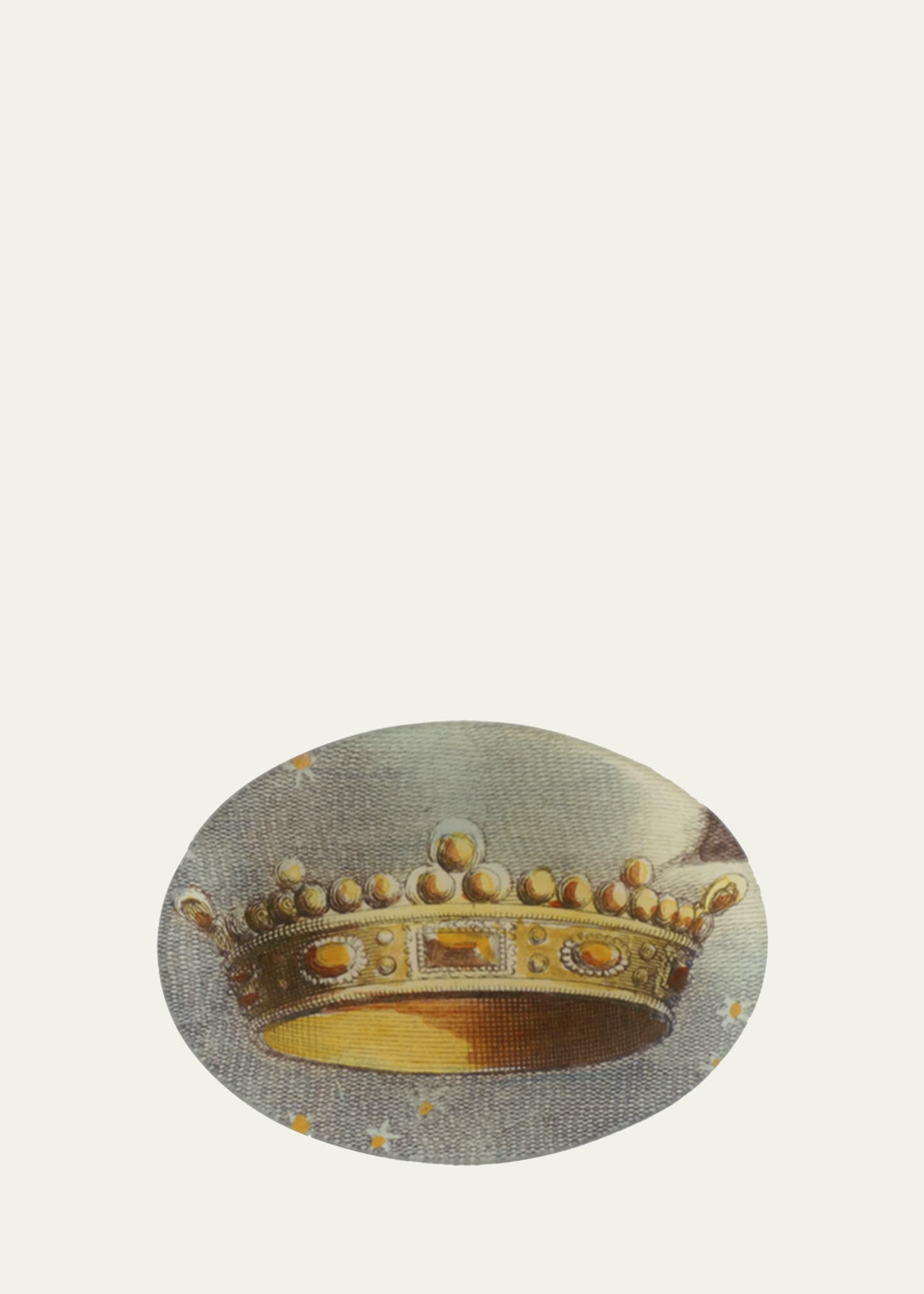 John Derian Crown Decorative Oval Tray In Gold