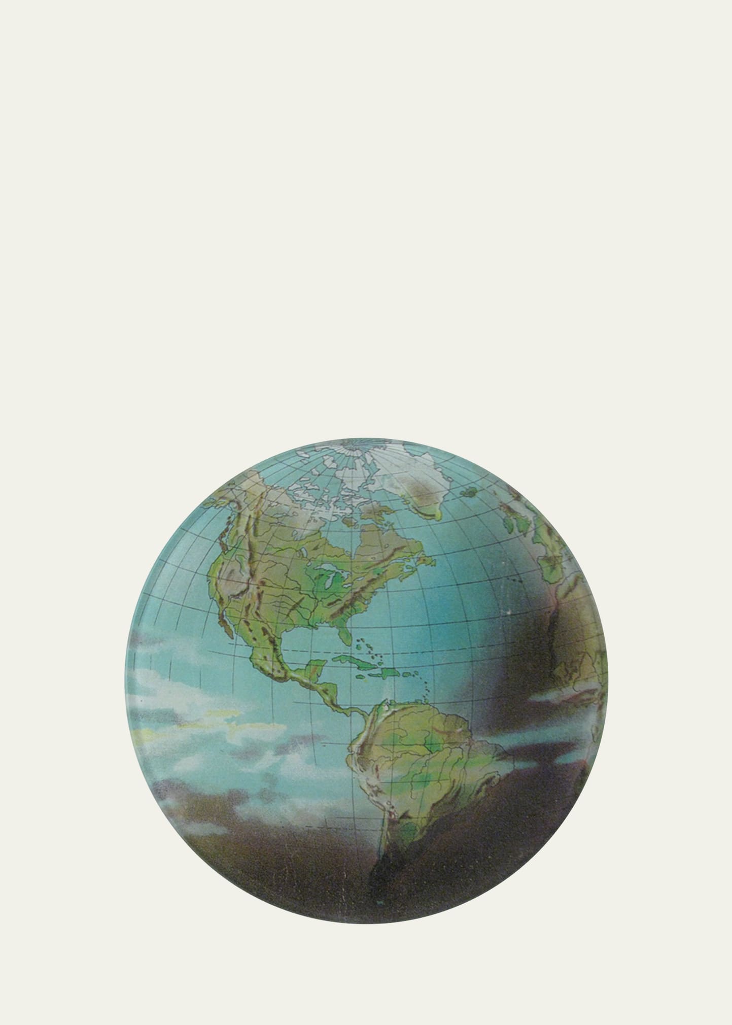 Shop John Derian World Atlas Round Decoupage Plate In Multi