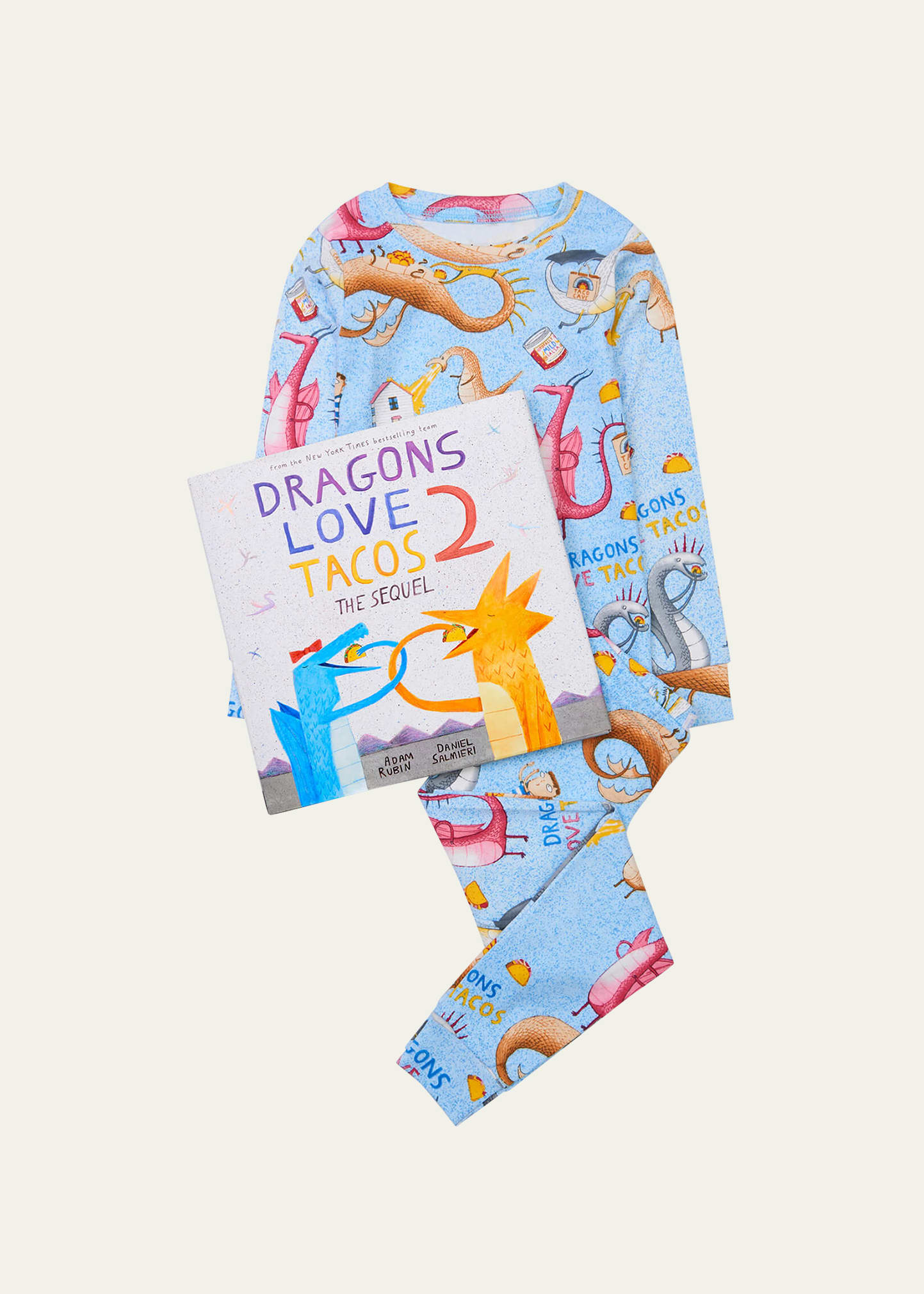 Books To Bed Boy's Dragons Loves Tacos Pajama Book Set, Size 2-7