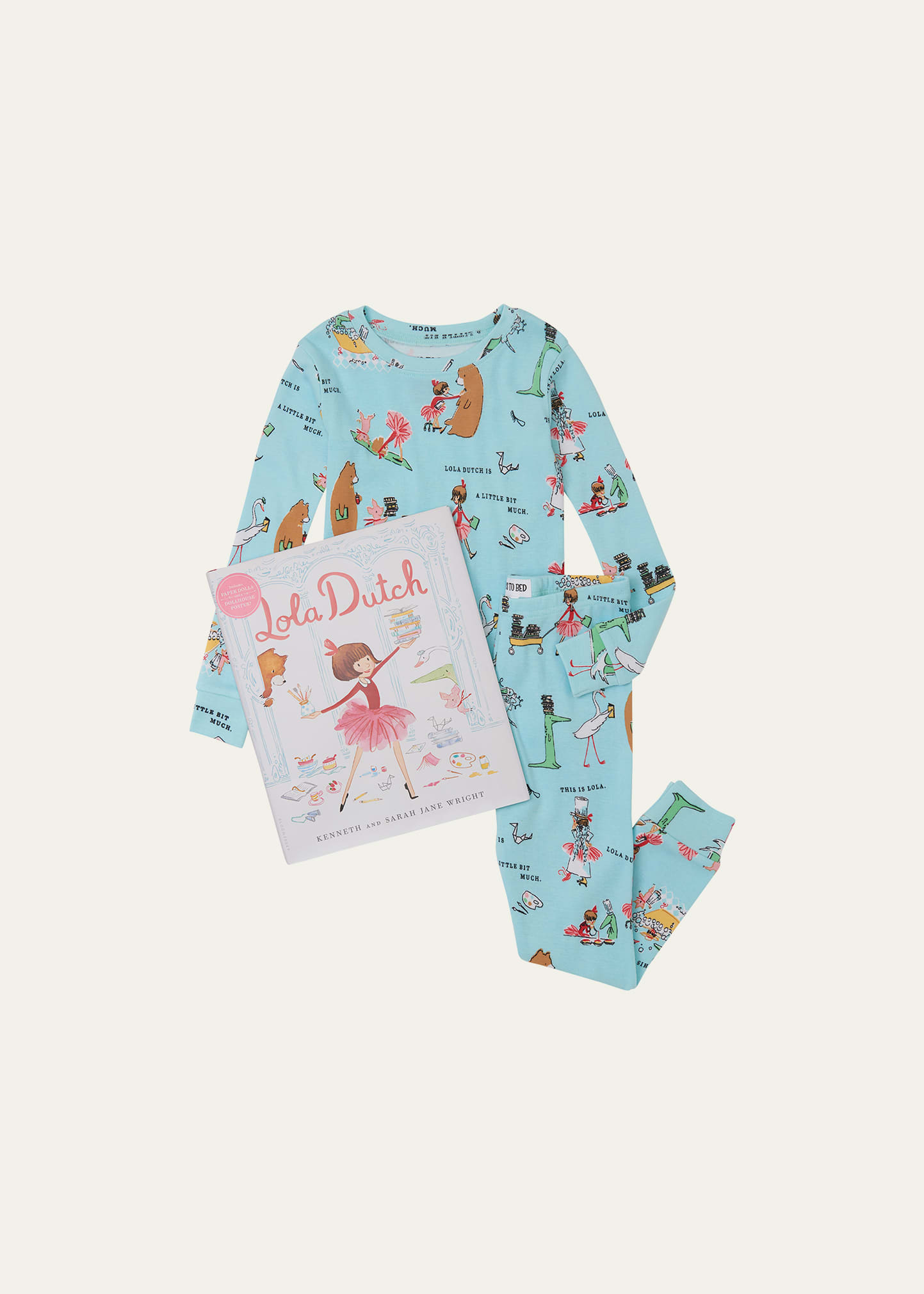 Books To Bed Kid's Lola Dutch Printed Pajama Gift Set, Size 2-8