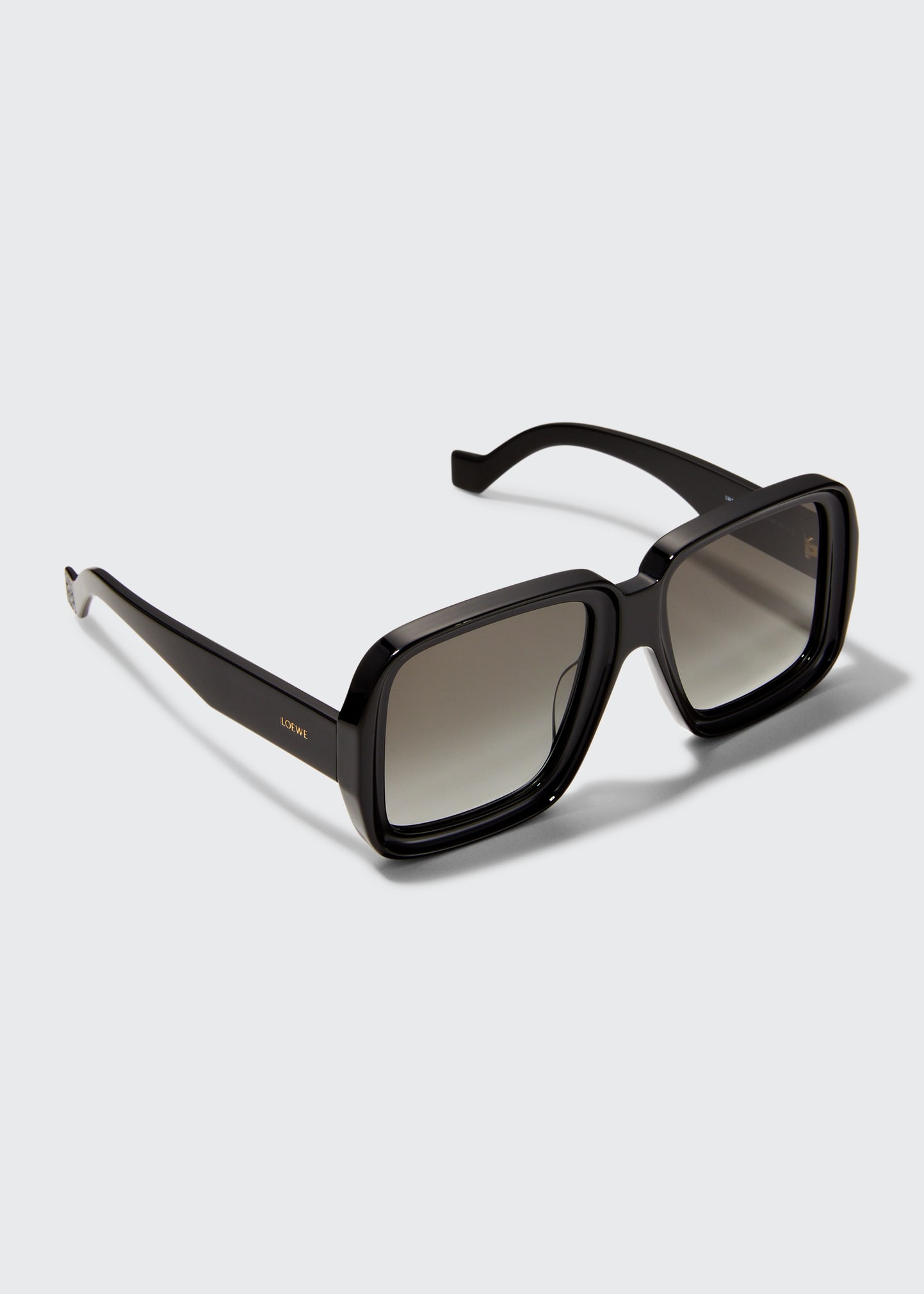 Loewe Square Acetate Sunglasses In 01b Shiny Black